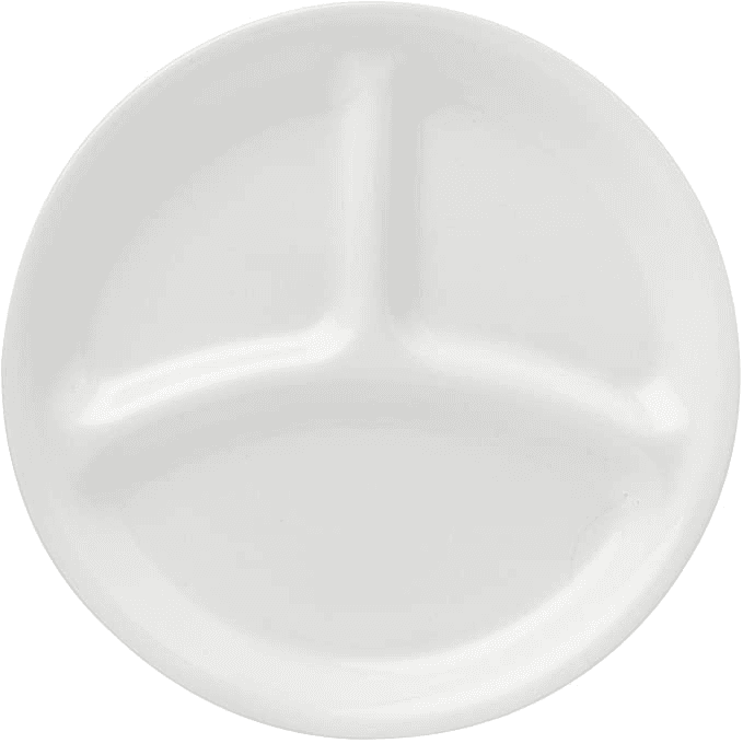 Elegant Corelle Livingware Winter Frost White Divided Lunch Plate Set