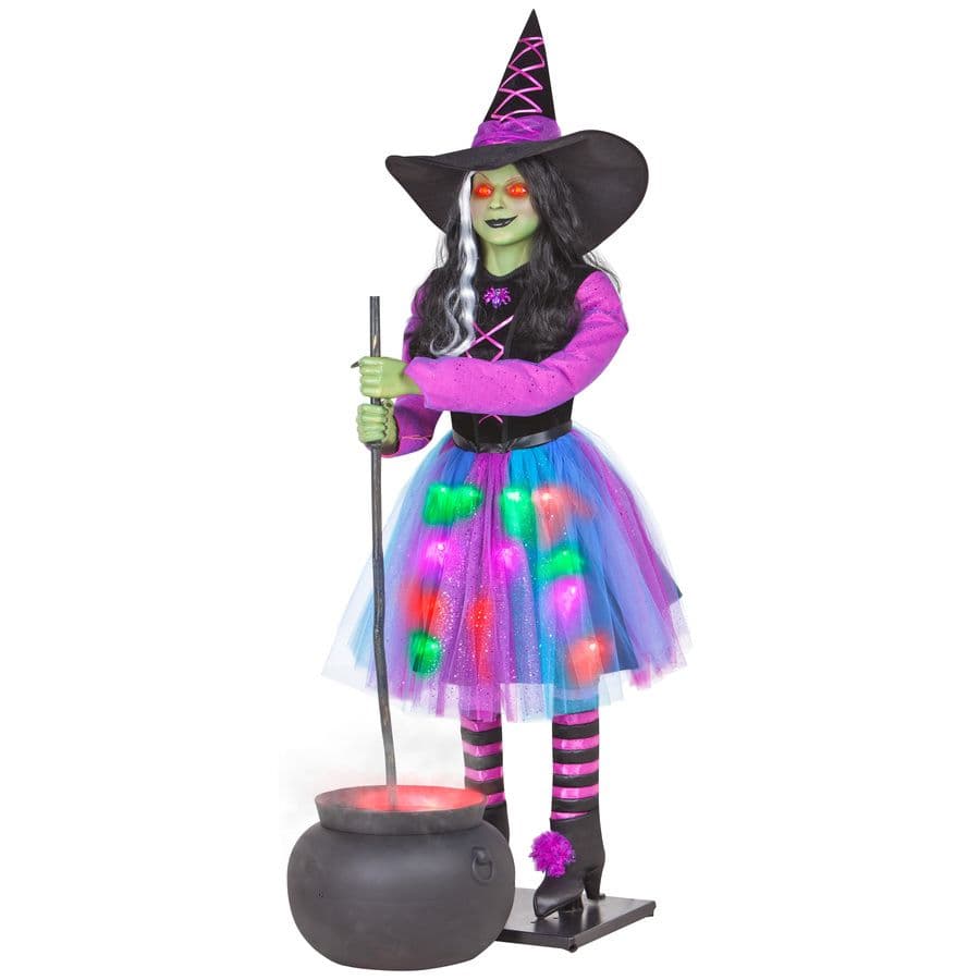 Shop Gemmy Musical Animatronic Witch and Cauldron Outdoor Halloween ...