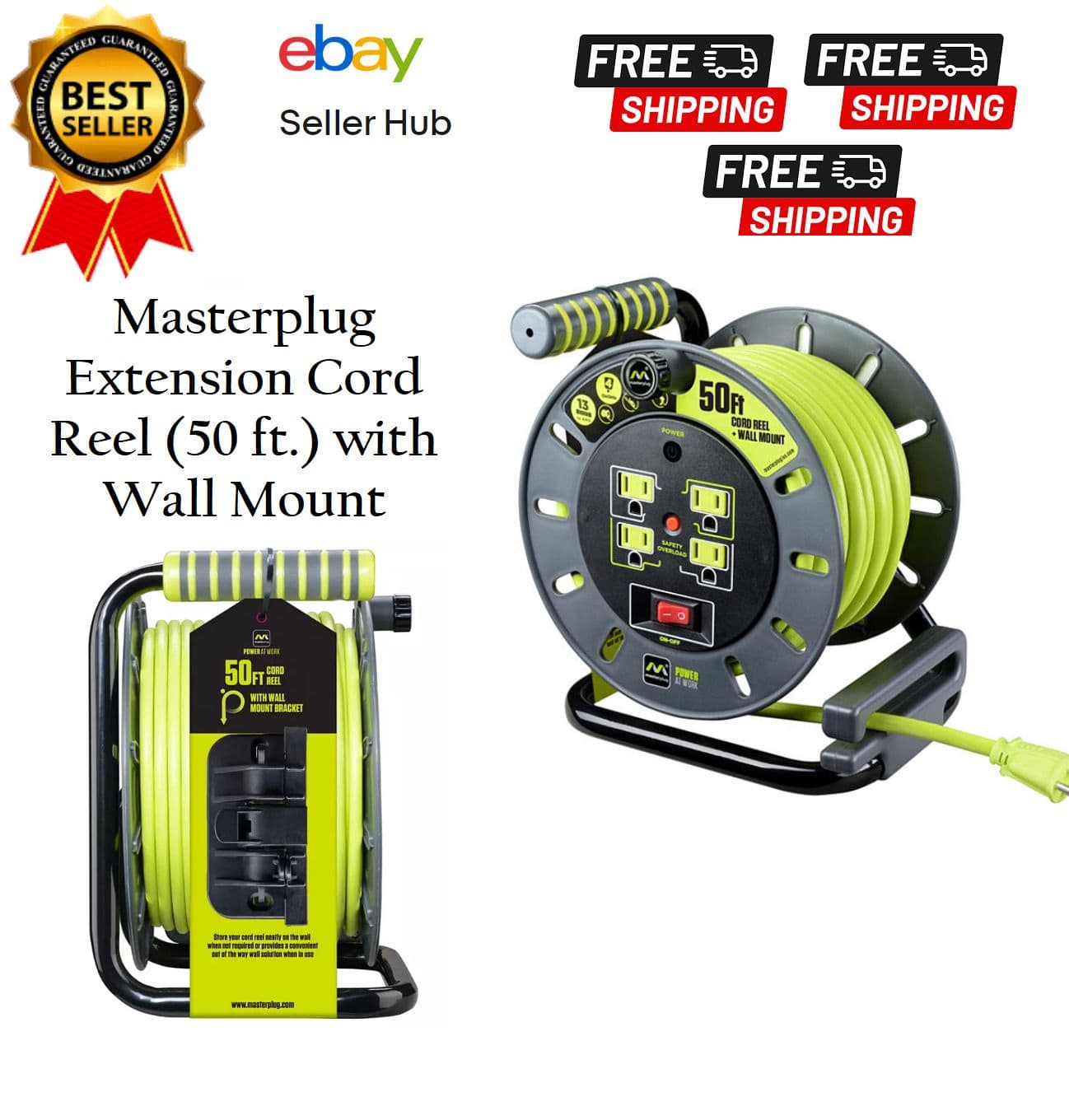 Masterplug extension cord reel 50 ft with wall mount sam s club – Artofit