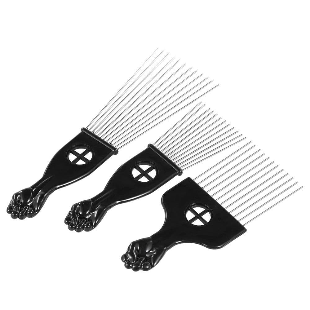 Anself 3Pcs Afro Combs, Professional Metal African American Hair Comb ...