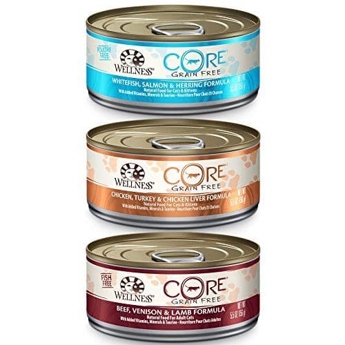Wellness CORE Natural Canned Grain Free Wet Pate Cat Food Variety Pack