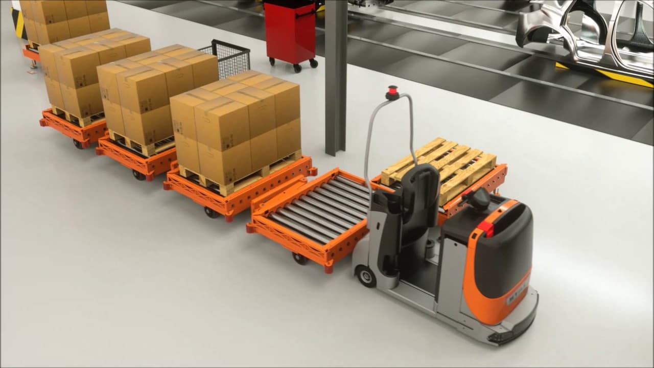 Automated tugger train with Still LiftRunner® - YouTube