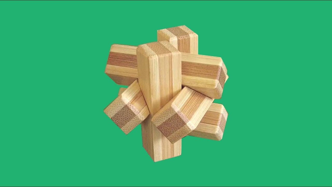 Wooden Knot Puzzle Solution | How to Solve the 6-Piece Burr Puzzle Step ...