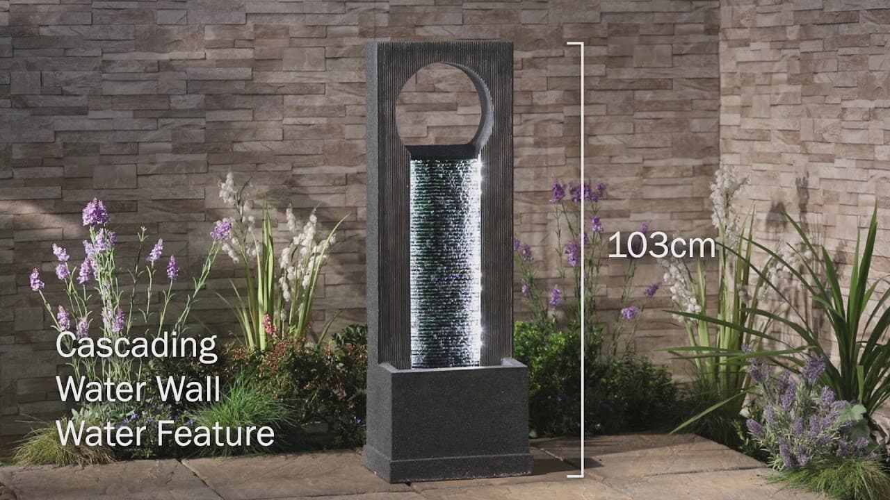 Serenity Cascading Water Wall Water Feature | Thompson & Morgan - YouTube