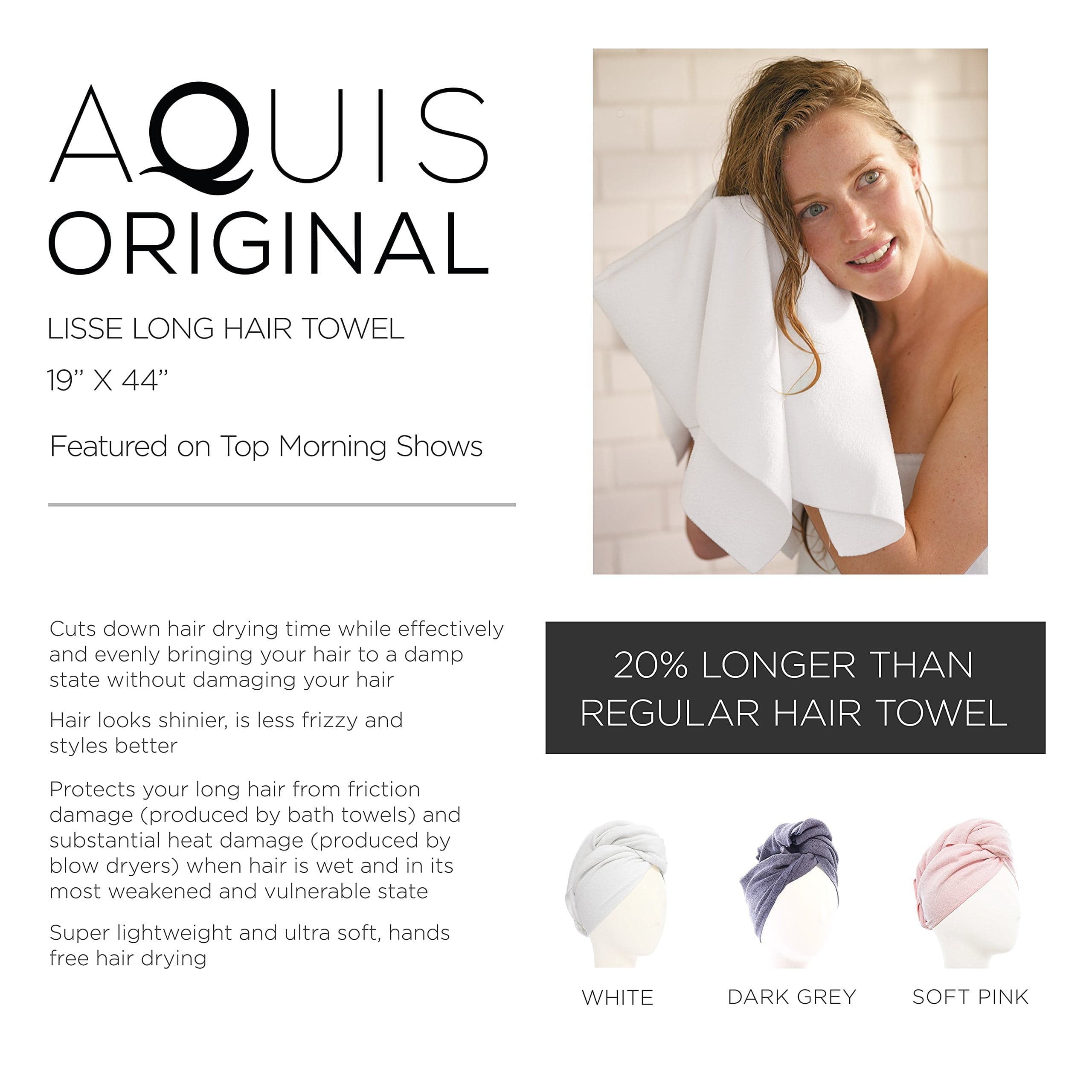 Buy aquis - original long hair towel, ultra absorbe…