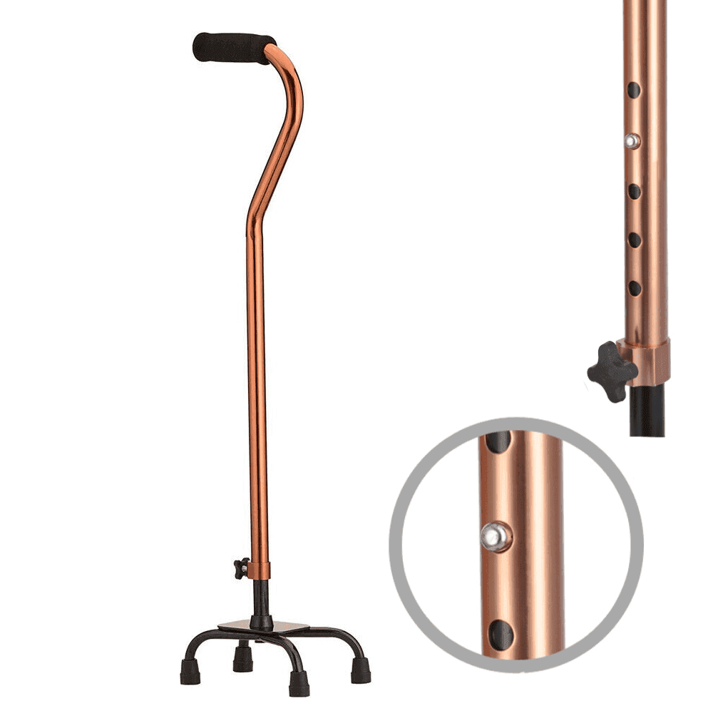 Adjustable Quad Cane Small Base 500lbs Walking Aid Medical Mobility for ...