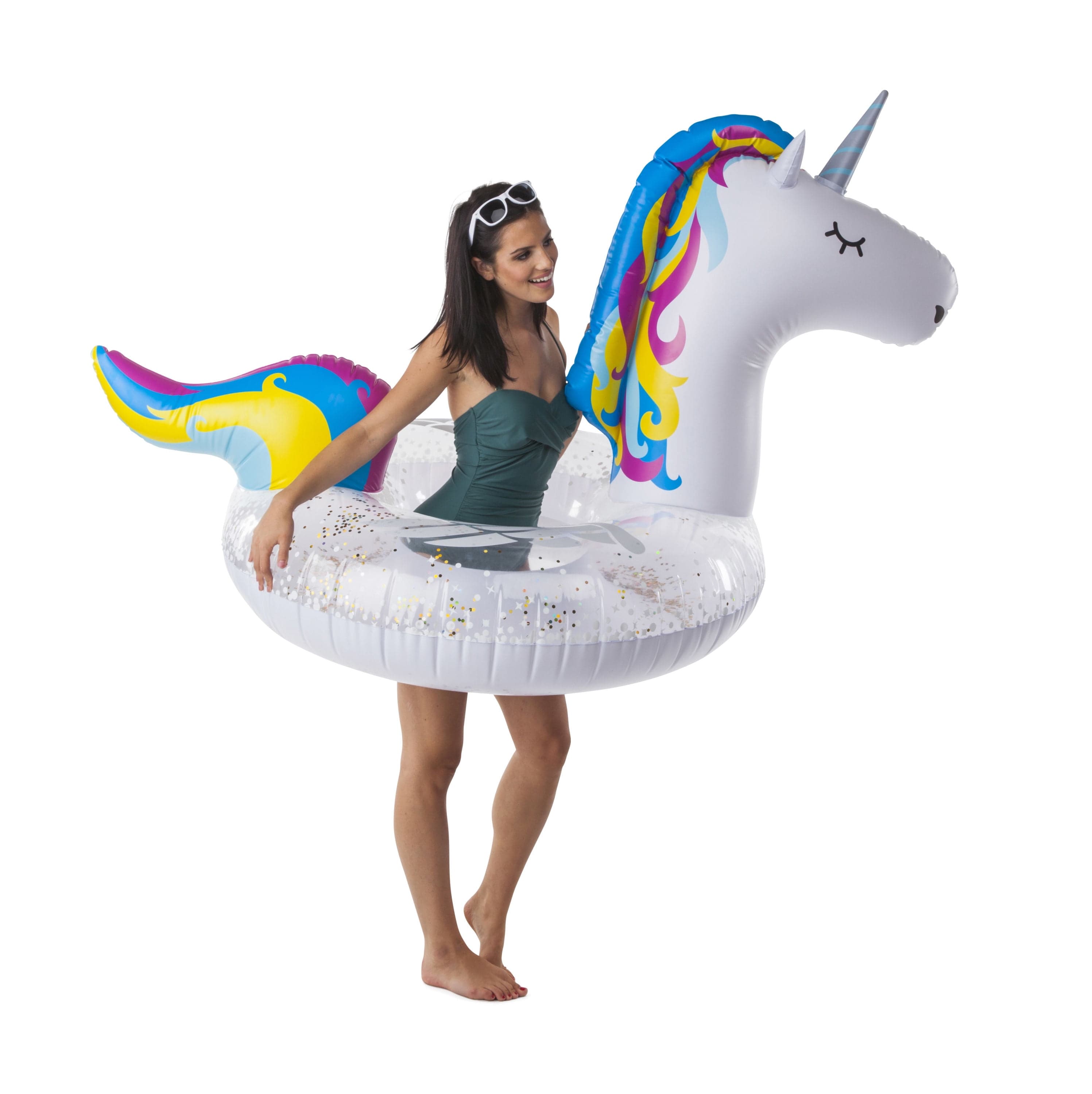 BigMouth Inc. Giant Inflatable Magical Unicorn Pool Float with Glitter ...