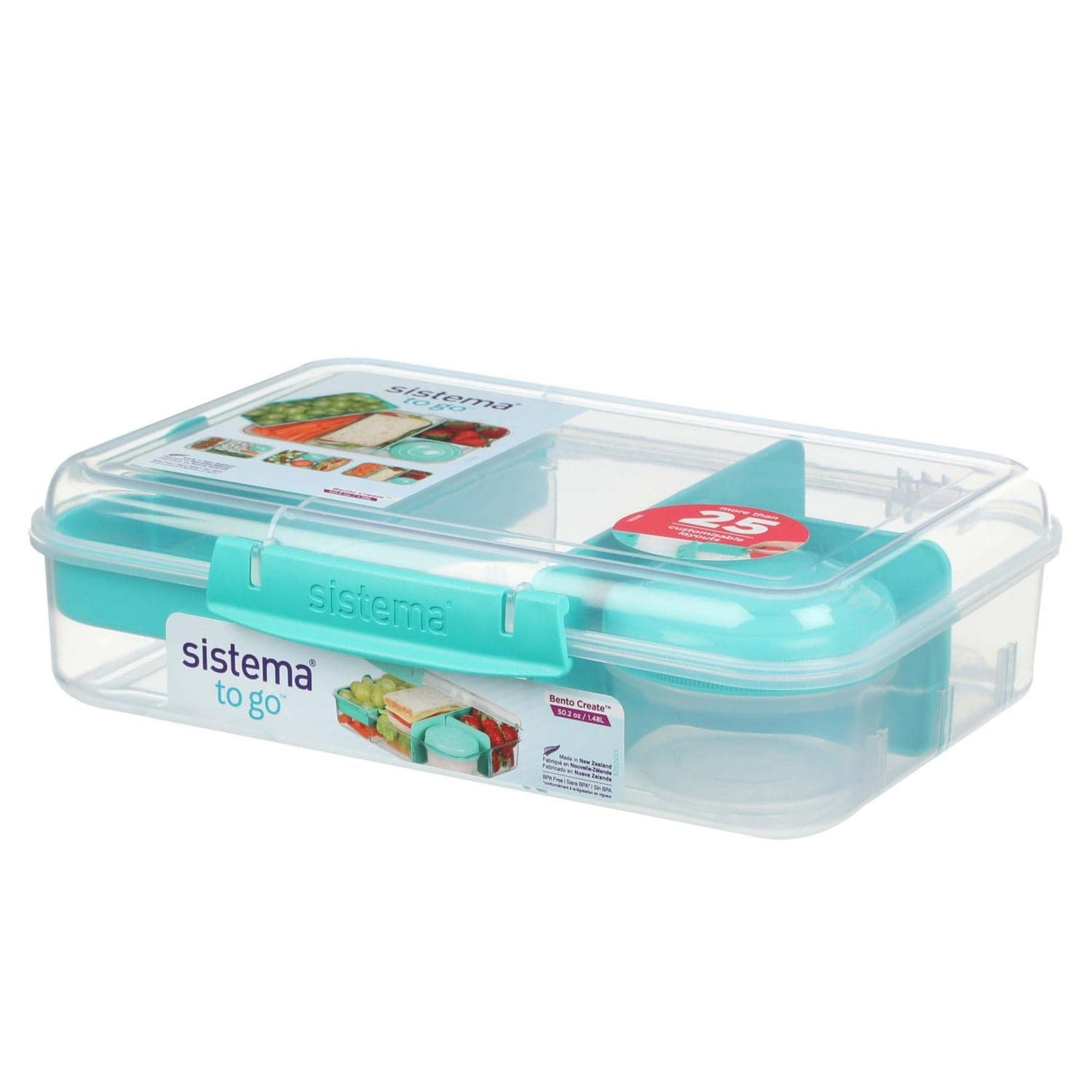 Sistema To Go Bento Box Create, Lunch Box with Compartments & Snack ...