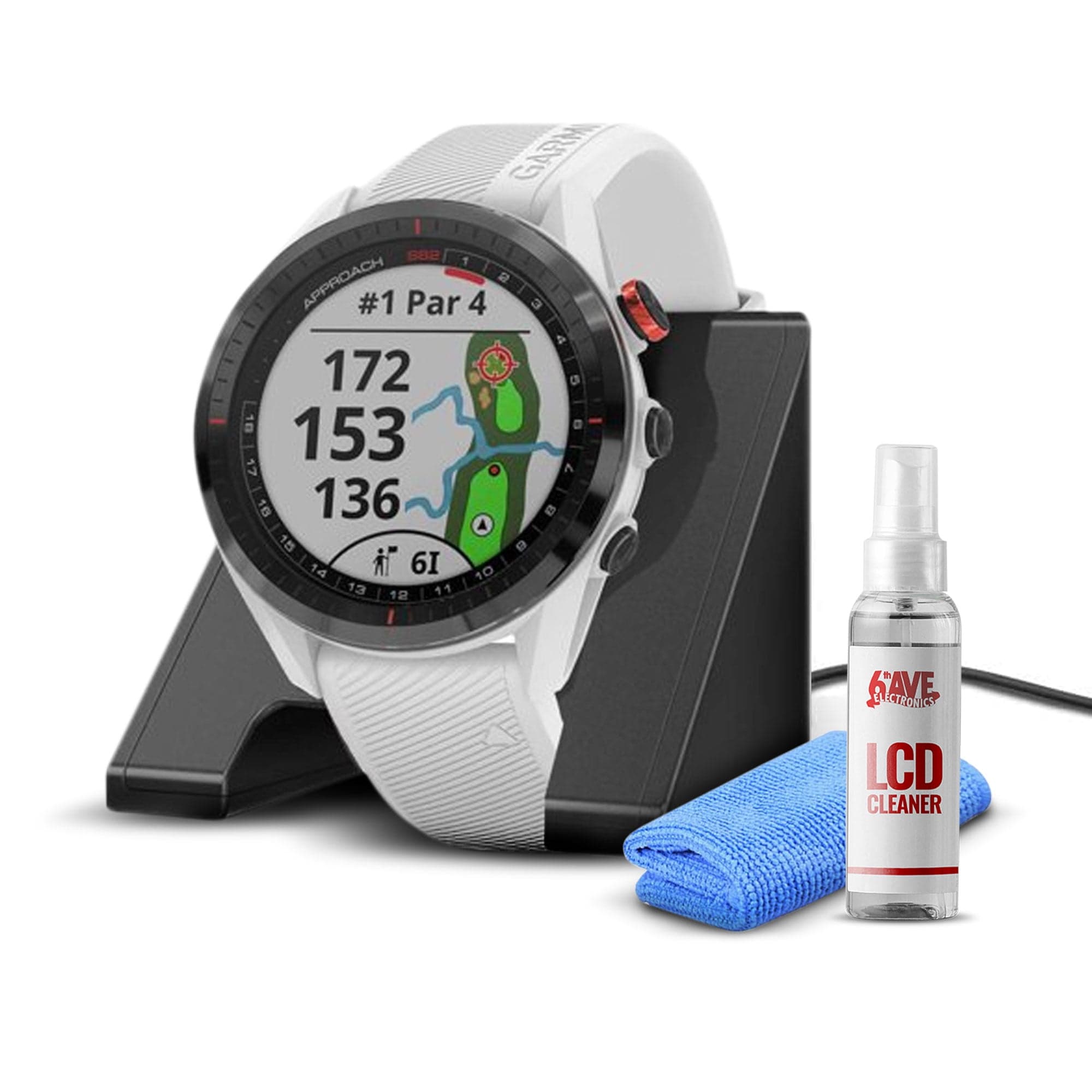 Garmin Approach S62 GPS Golf Watch (Black Bezel/White Band) With ...