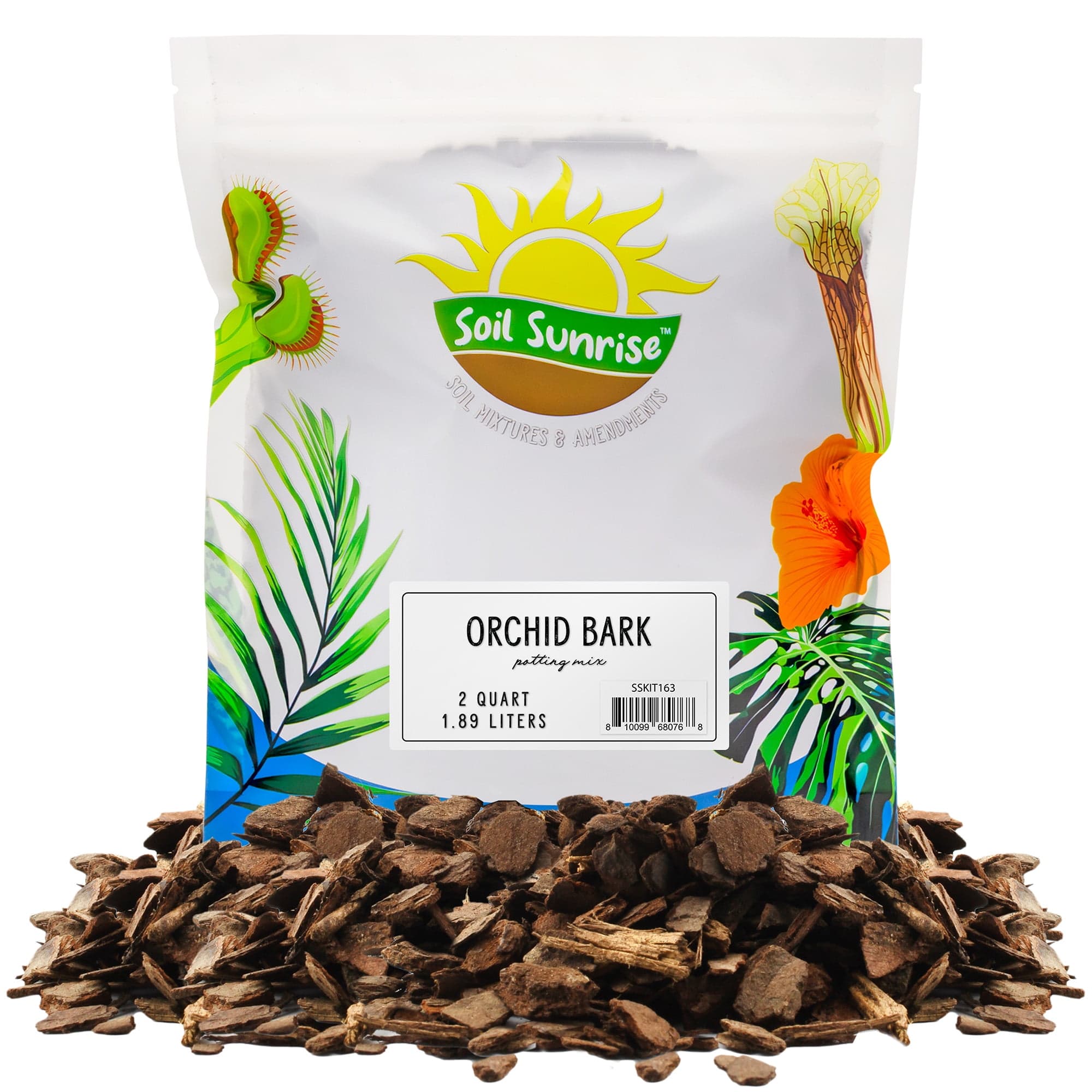 Soil Sunrise 100% Organic Pine Bark Planting Substrate for Orchids, 2 ...
