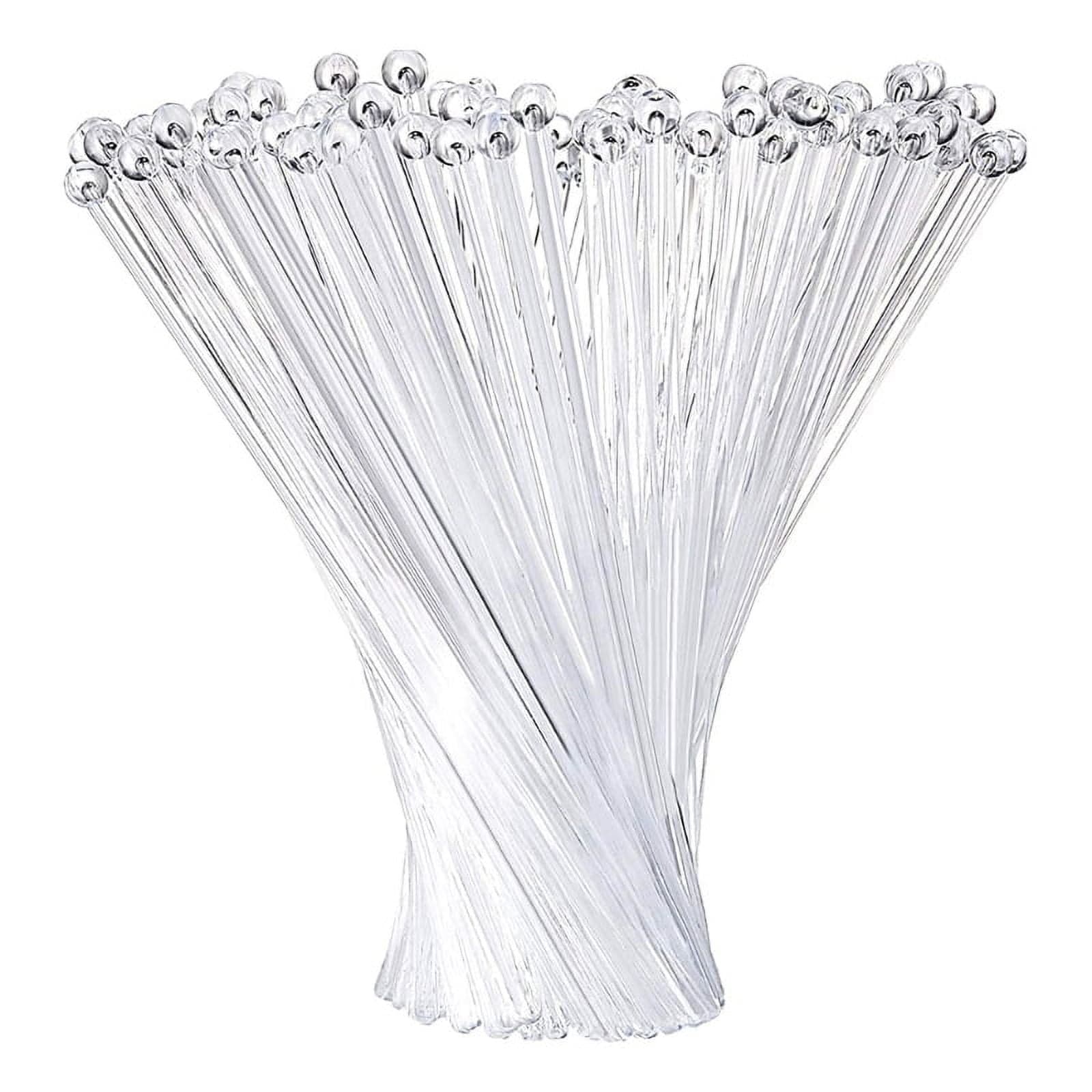 100Pcs Clear Cocktail Paddle Drink Bar Stirrers Plastic Round Top ...