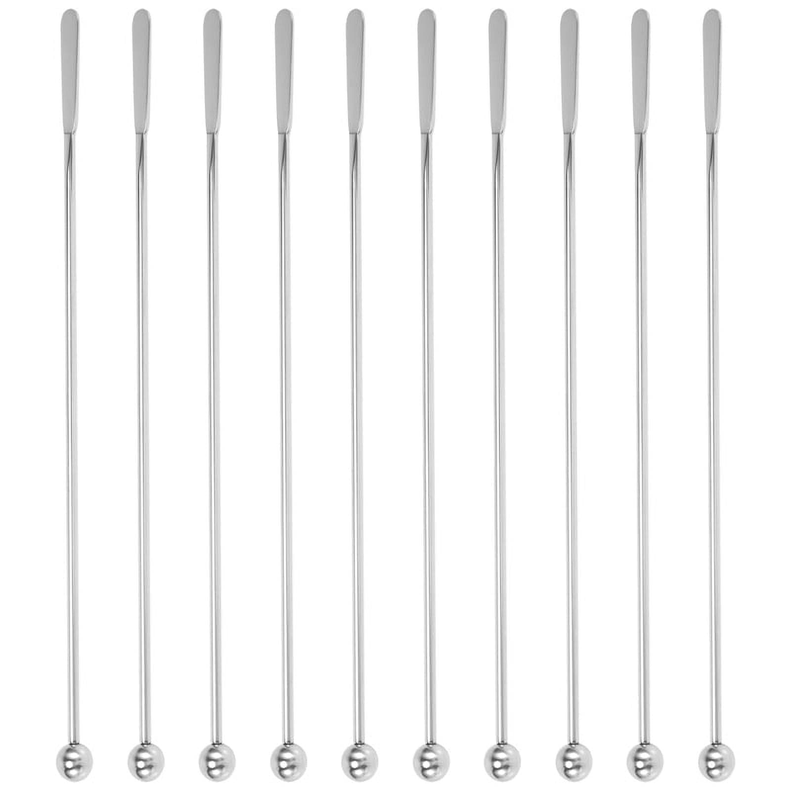 10pcs Swizzle Sticks Metal - Stainless Steel Mixing Cocktail Coffee ...