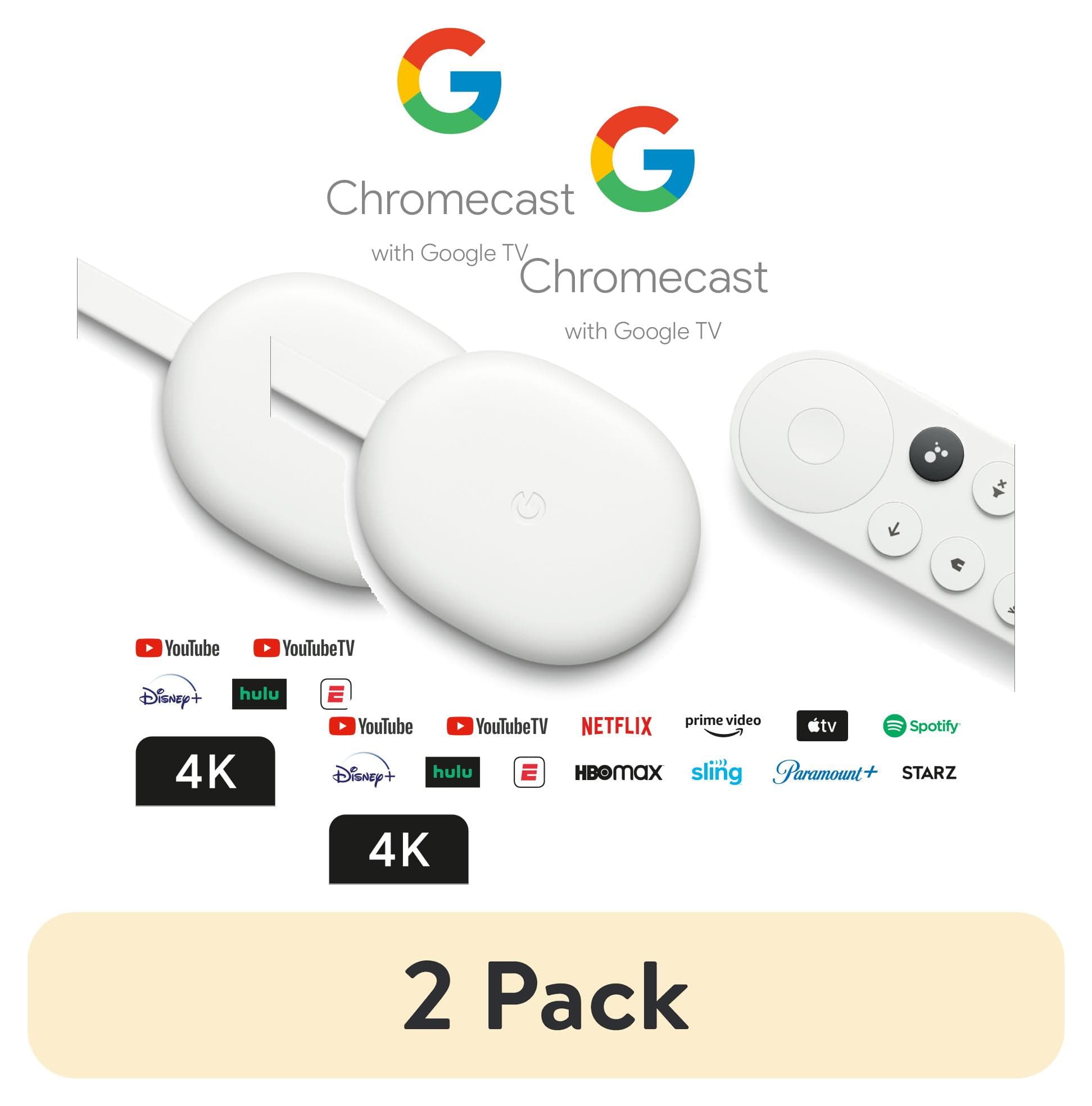 (2 pack) Chromecast with Google TV - Streaming Entertainment in 4K HDR ...