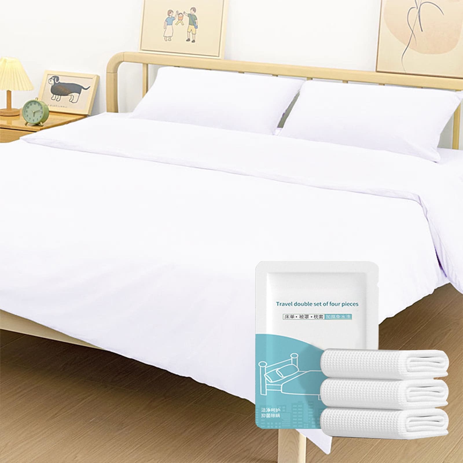 3 PCS Disposable Disposable Bedding Sheets,Travel Sheets for Hotel ...
