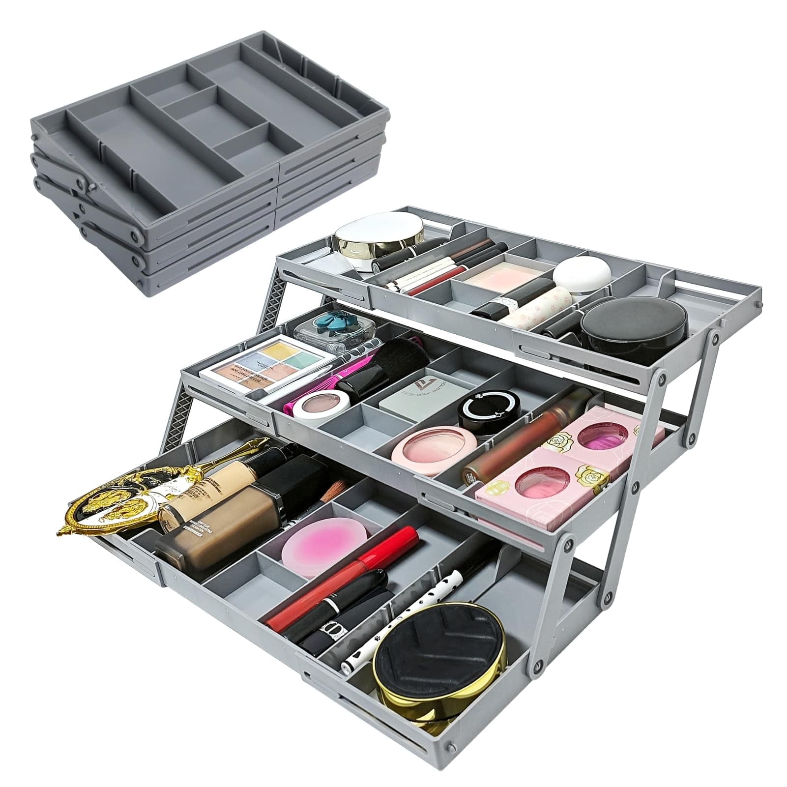 3 Tier Drawer Organizer,Expandable Junk Drawer Organizer Multi Level ...