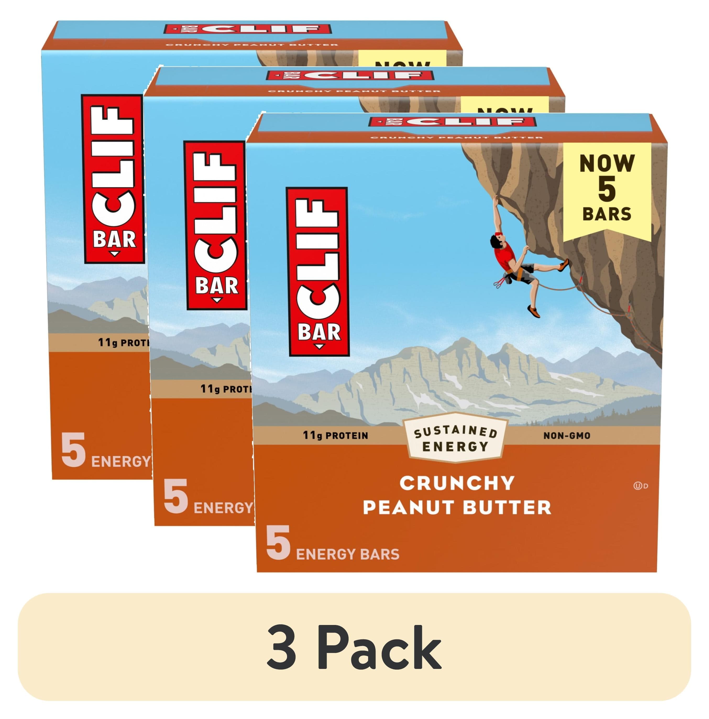 (3 pack) CLIF BAR Crunchy Peanut Butter Energy Bars, Plant Based ...