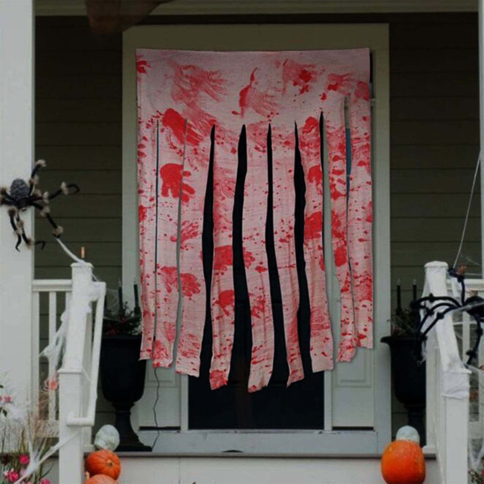 3pcs Halloween Door Curtains -Bloody Handprint Doorway Decorations ...