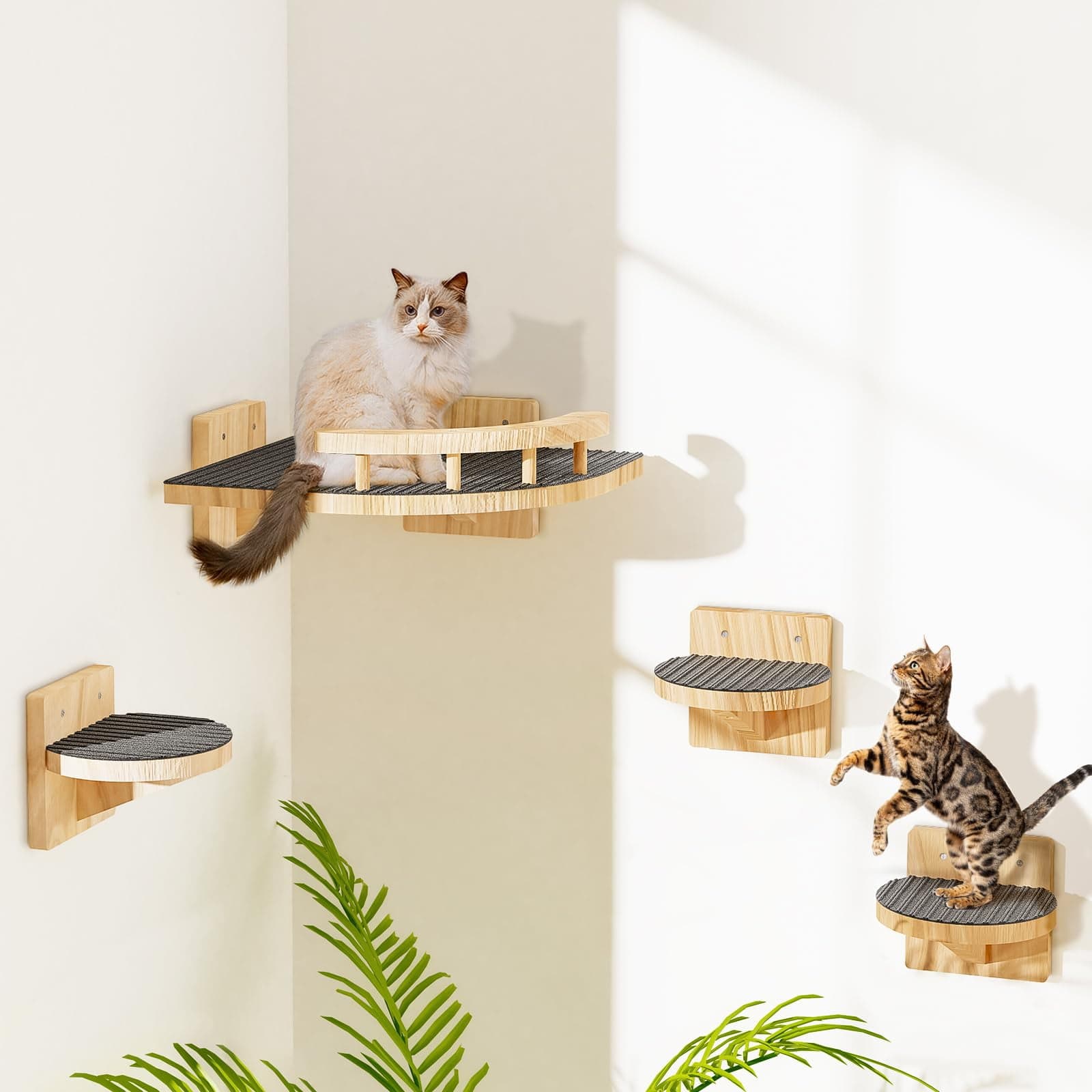 4 Packs Cat Wall Shelves, Corner Climbing Shelf Perches, Cat Bed Wall ...