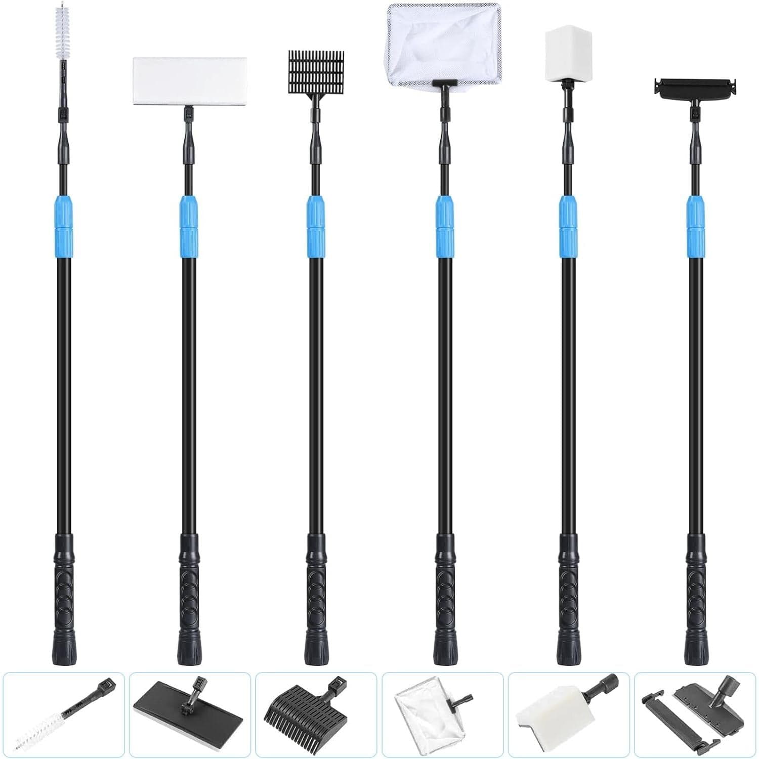 6 in 1 Aquarium Cleaning Tool Kit Fish Tank Cleaning Kit for 20-160 ...
