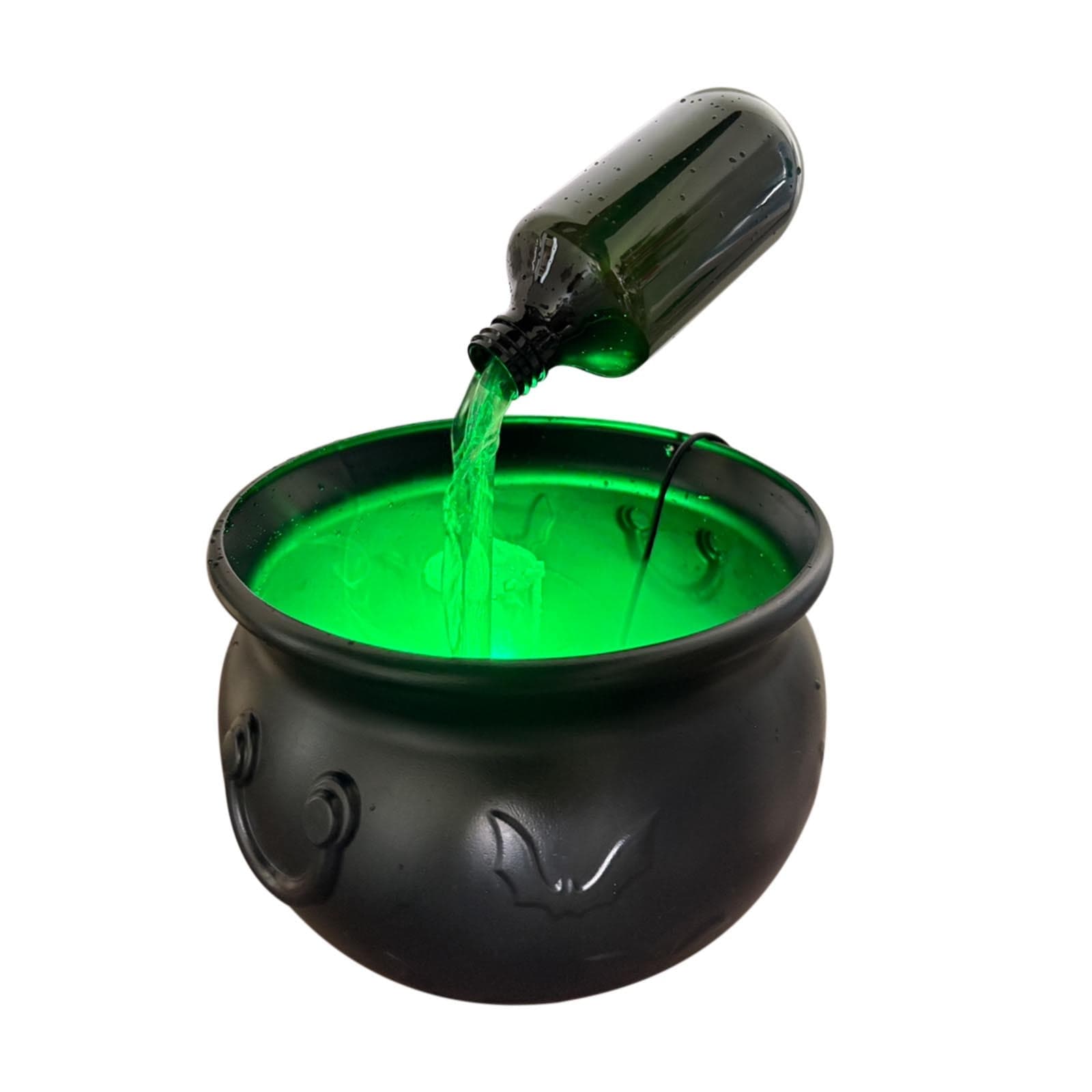 AUHomi Witch Mist Maker Cauldron with Floating Bottle, Black Plastic ...