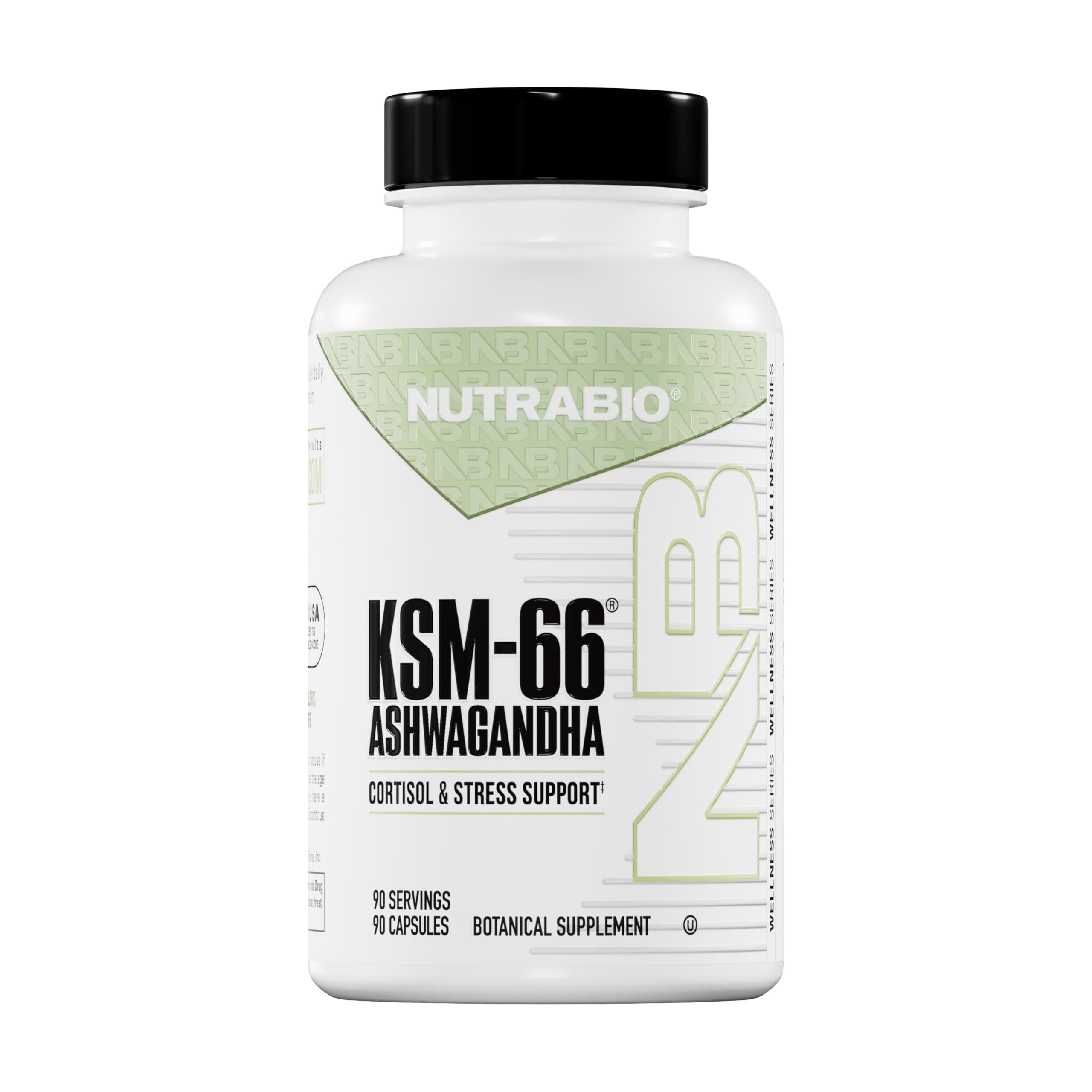 NutraBio Ashwagandha KSM-66 Herbal Supplement, 600mg, 90 Vegan Capsules ...