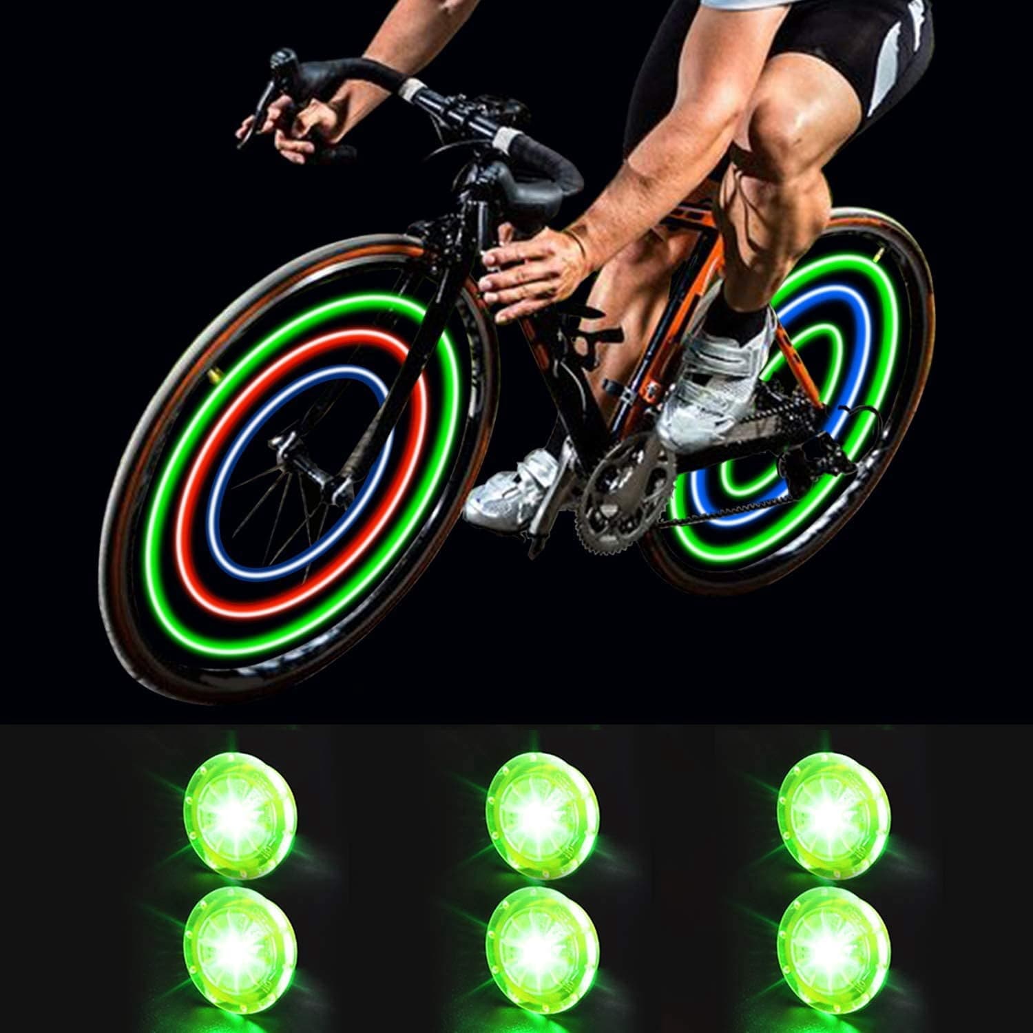 Bike Wheel Lights Bike Spoke Lights with Batteries Included, Waterproof ...