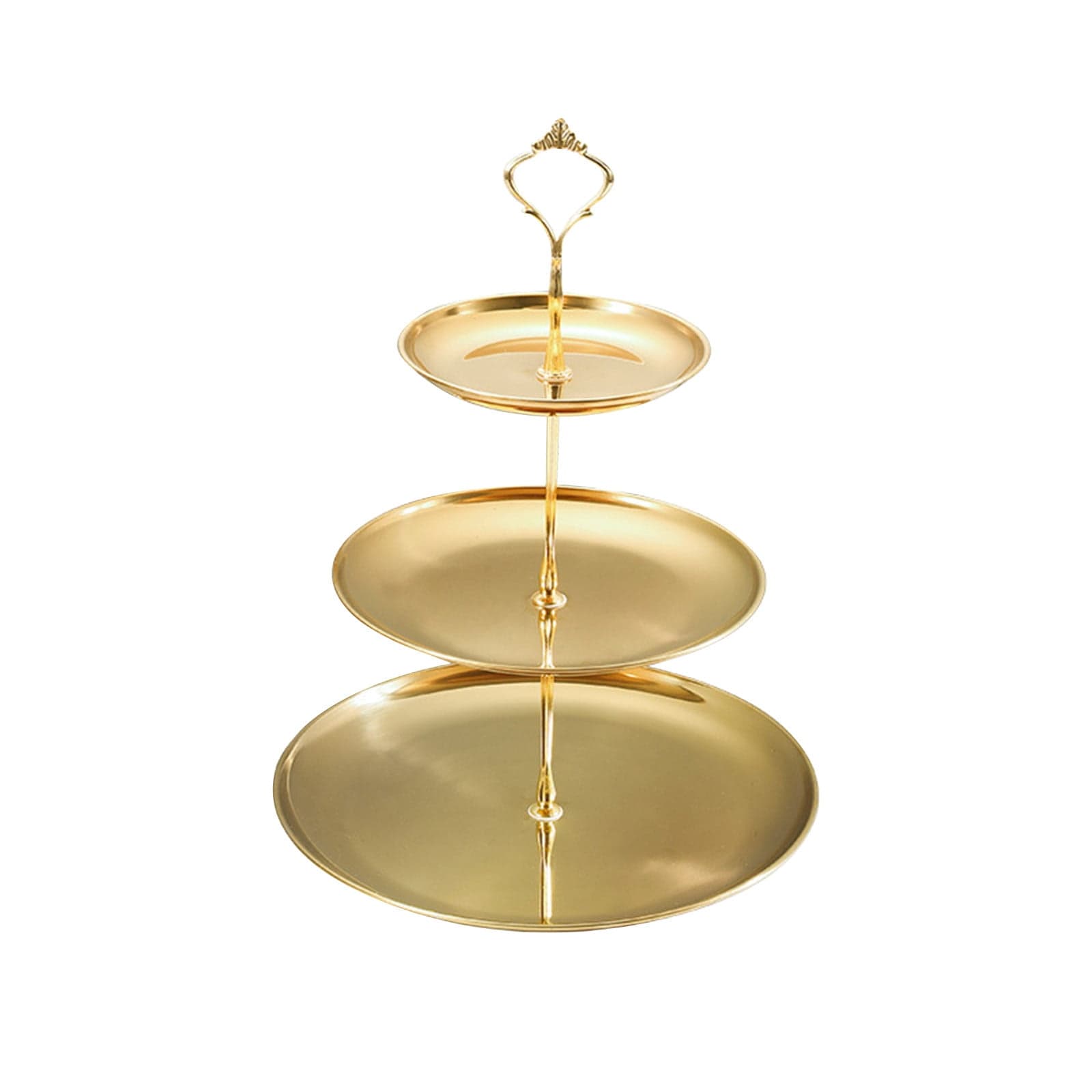 CASAFUN Gold Metal Tiered Cupcake Stand, Stainless Steel 3 Tier Cupcake ...