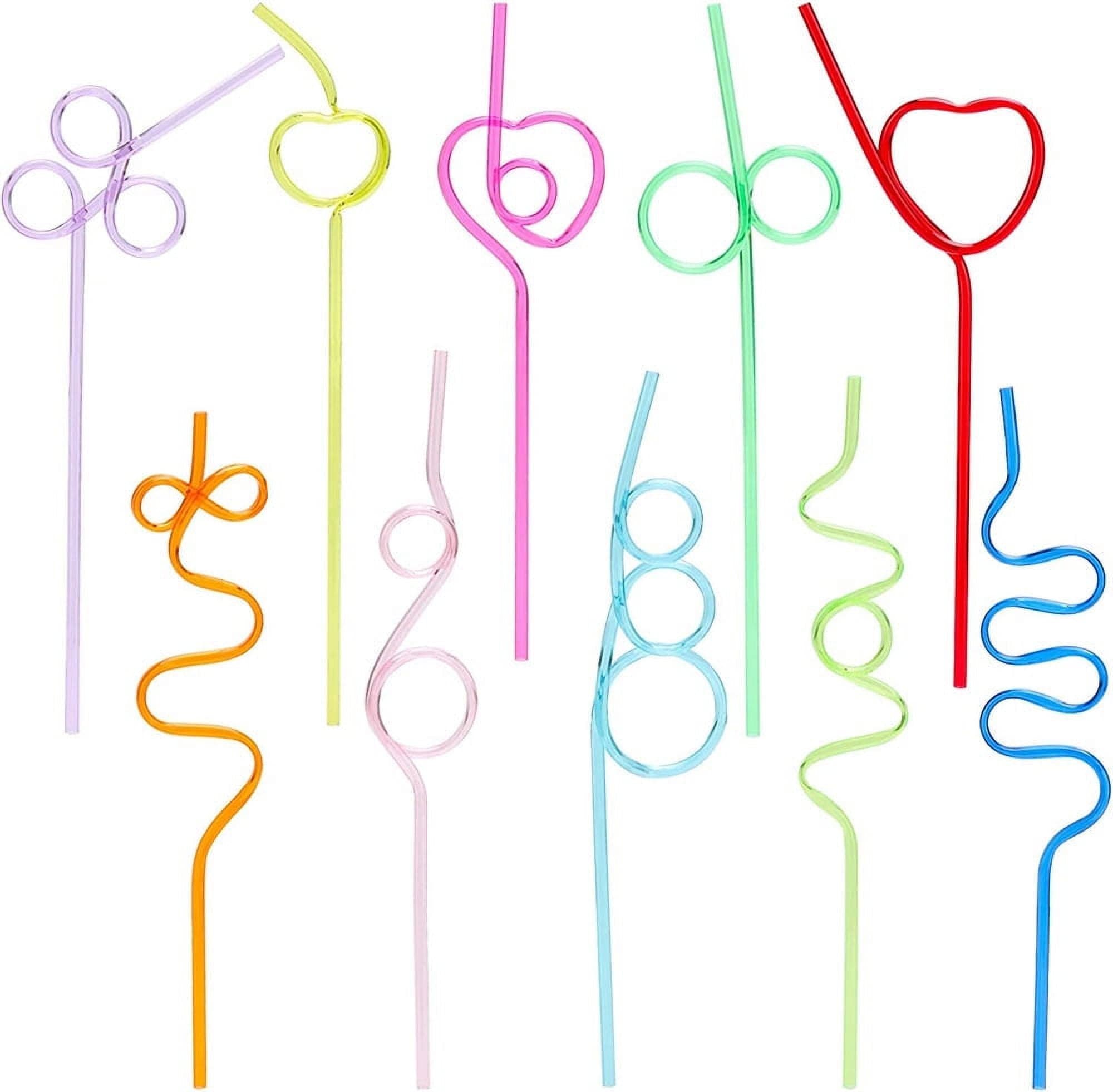 Casewin Curly Straws Reusable Drinking Straws Creative Colourful ...