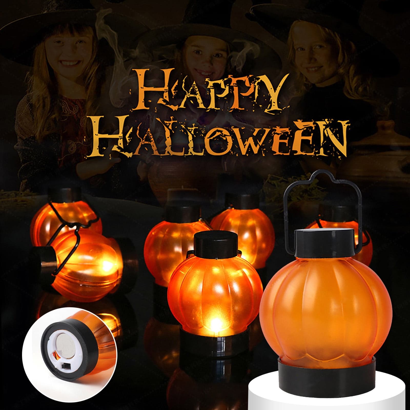 Cevemin 6PCS LED Pumpkin Lanterns Halloween Decorations - Waterproof ...
