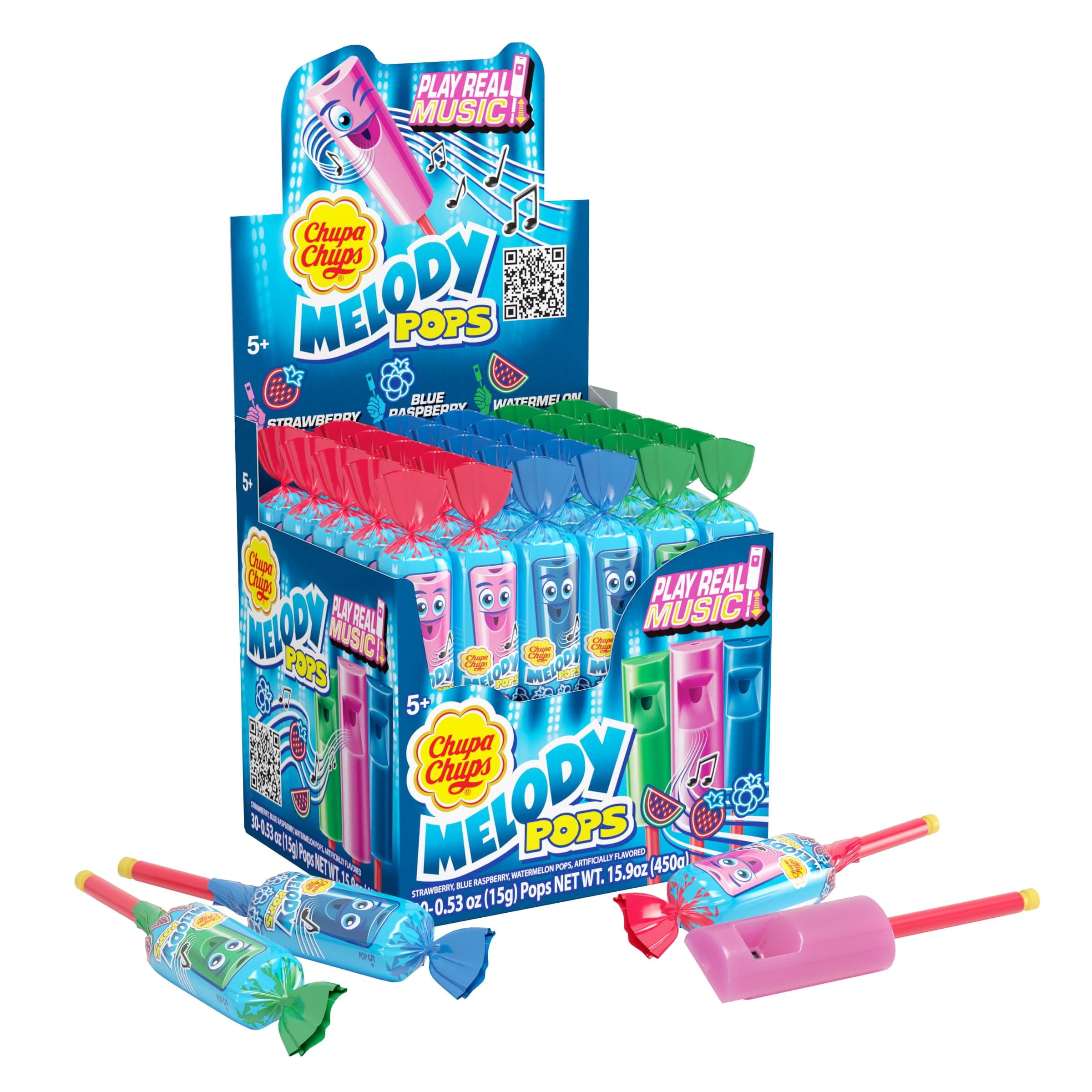 Chupa Chups Melody Pop, CCF19 Assorted Flavors, Whistle Lollipops ...