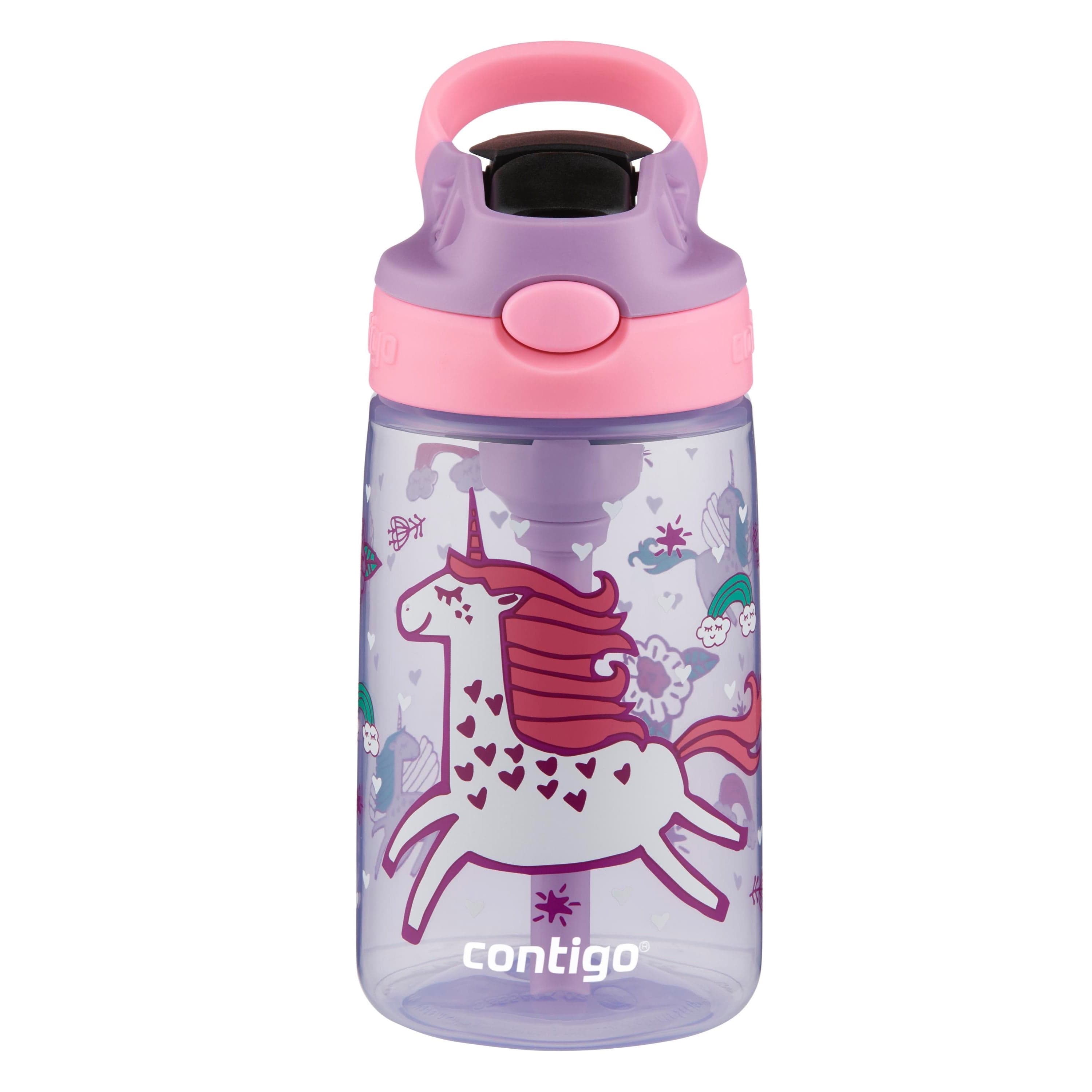 Contigo Kids Water Bottle with Autospout Straw, Lavender and Pink, 14 ...