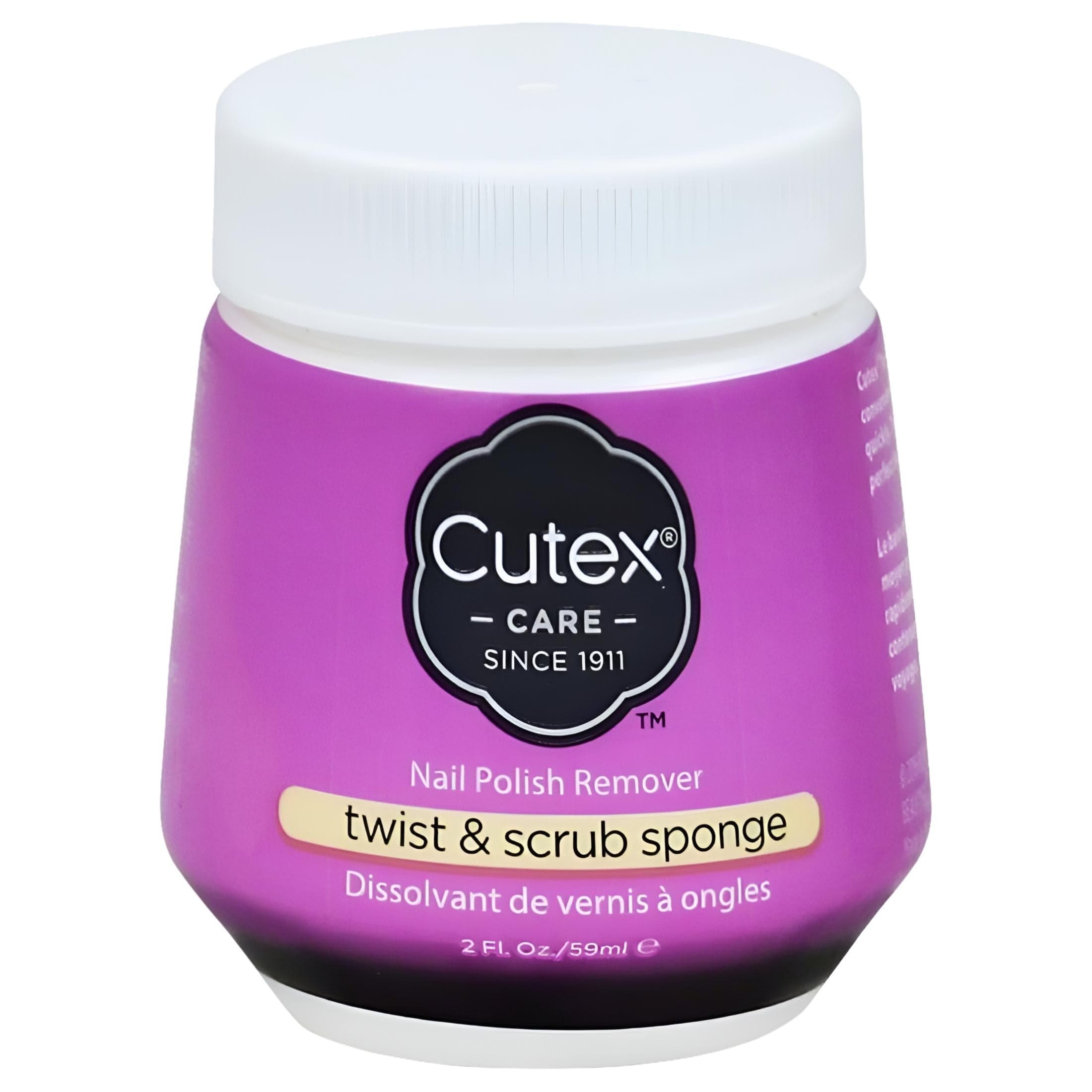 Cutex Nail Polish Remover with Twist and Scrub Sponge, 2 oz, 2 Pack ...
