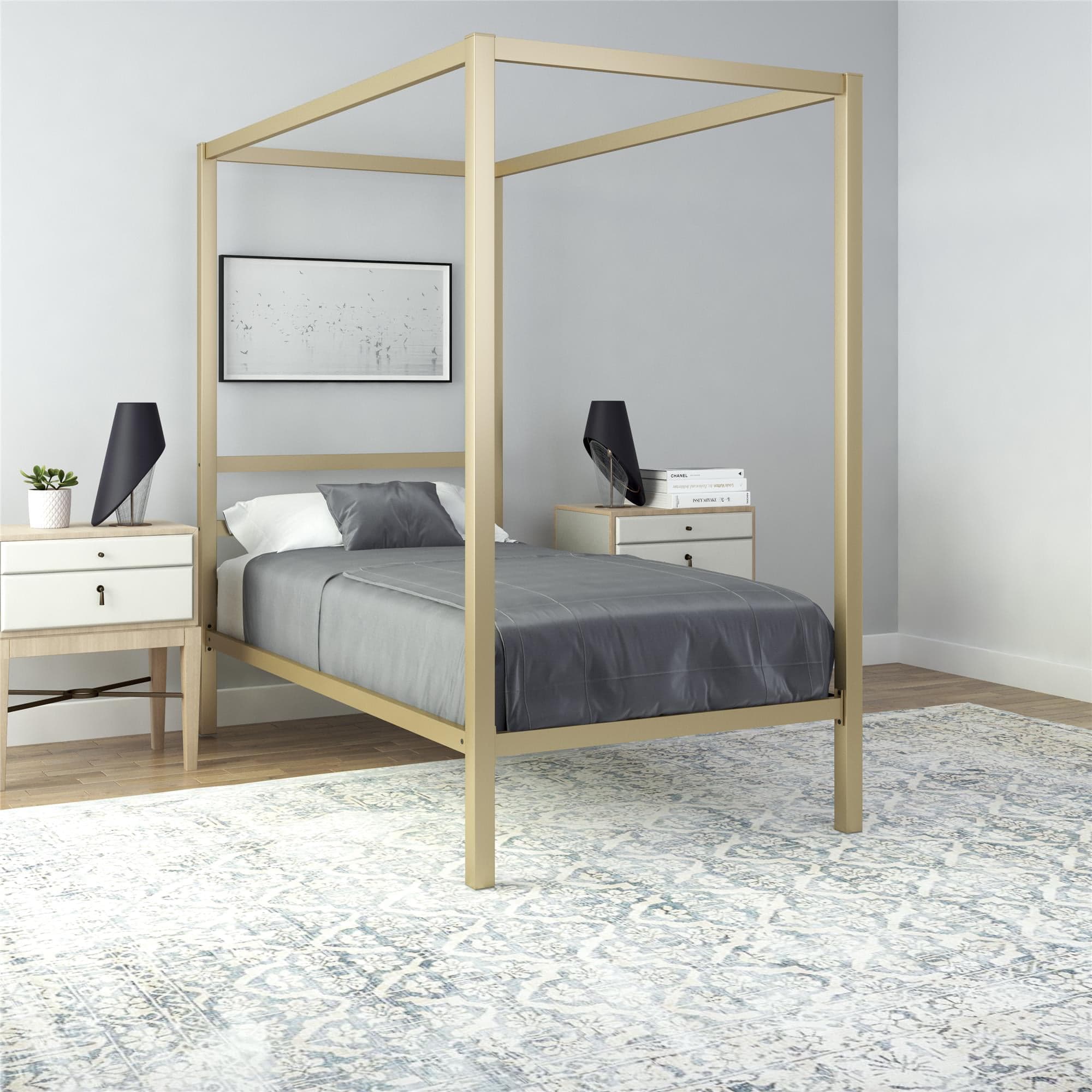 DHP Modern Metal Canopy Platform Bed Frame, Twin, Gold - Walmart.com