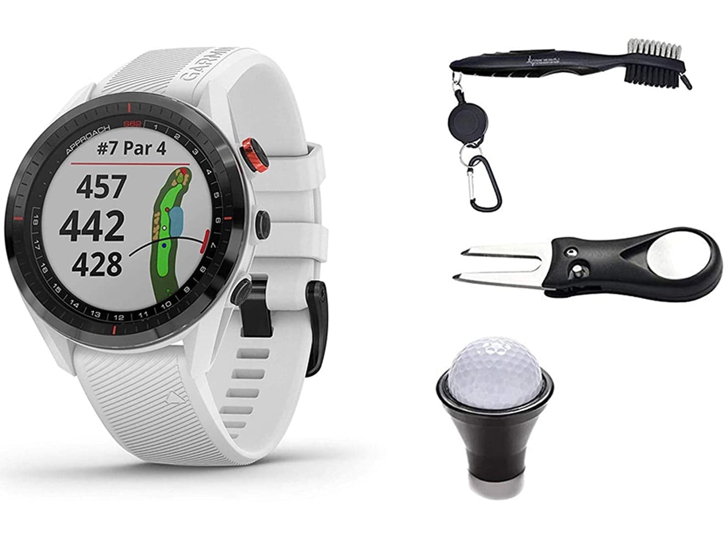 Garmin Approach S62 GPS Golf Watch W/ All-in-One Golf Tools Bundle ...