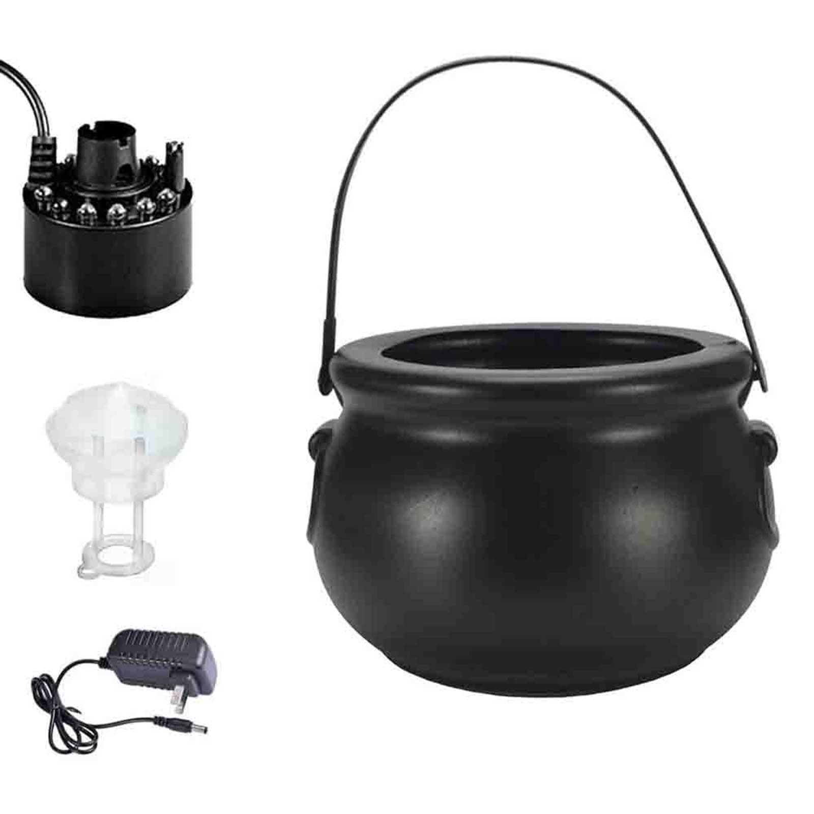 Halloween Black Cauldron with Mist Maker, Witch Jar Atomizer Lamp Punch ...