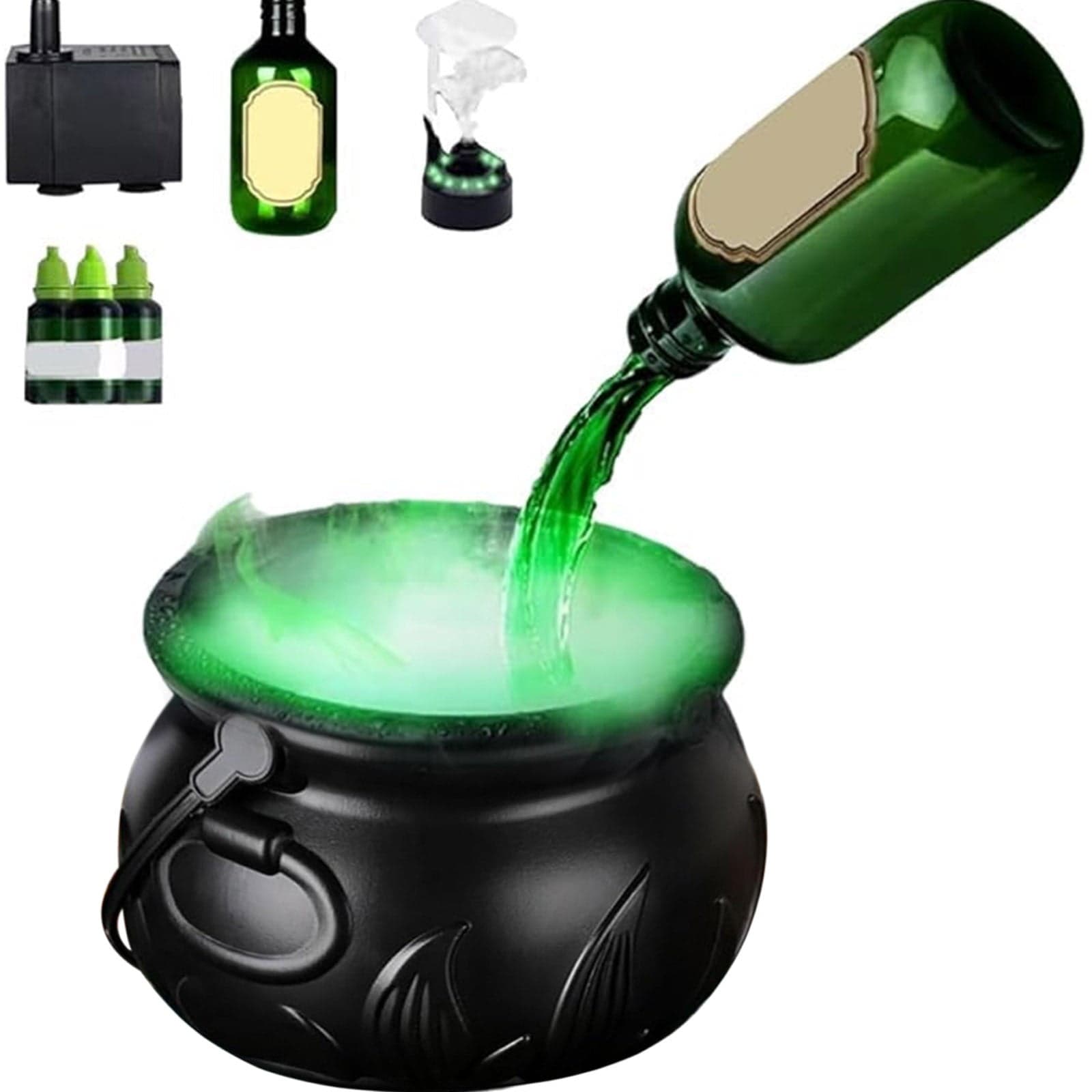 Halloween Cauldron Diffuser Black Witch Pot with Bubbling Fog Effect ...