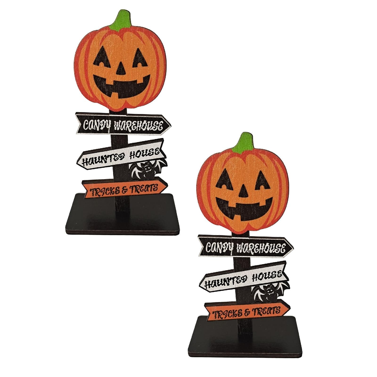 Halloween Wooden Block Sign Decor Table Mantle Wood Signs With ...