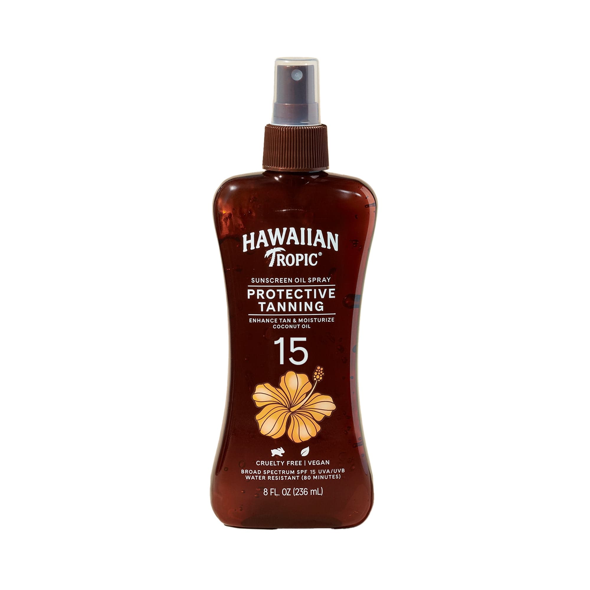 Hawaiian Tropic Dry Protective Tanning Oil Spray Sunscreen SPF 15, 8oz ...