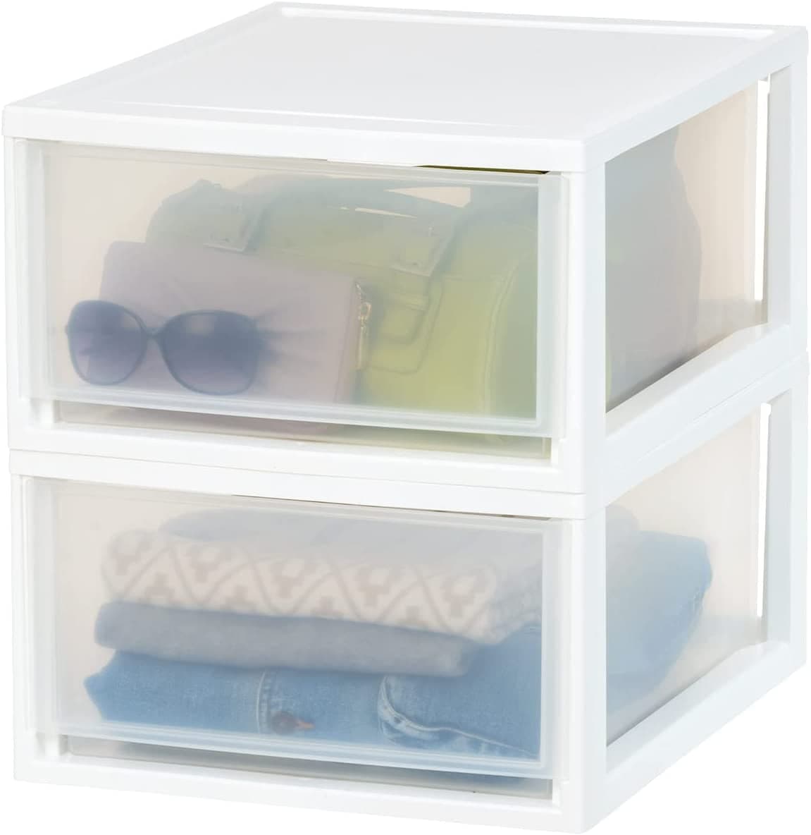 IRIS USA 30 Qt. Stackable Storage Drawer, 2 Pack, Home and Office ...