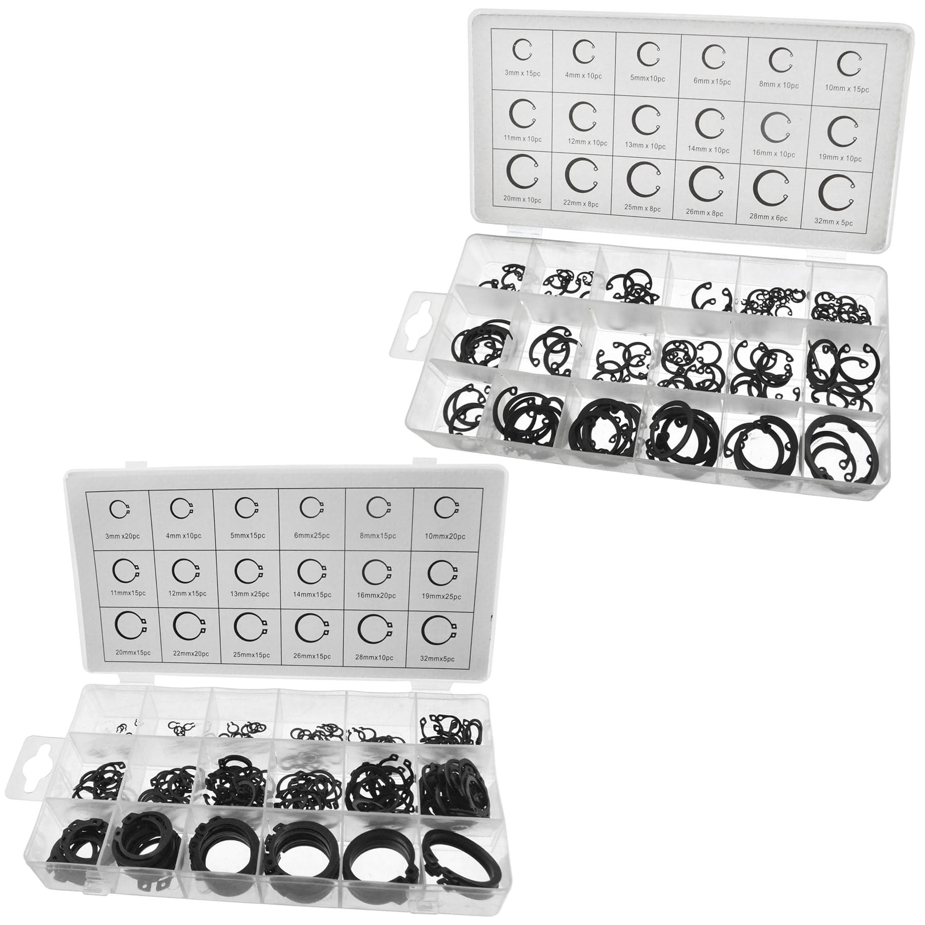 Internal & External Circlip Set Snap Retaining Ring Fasteners 480pc ...