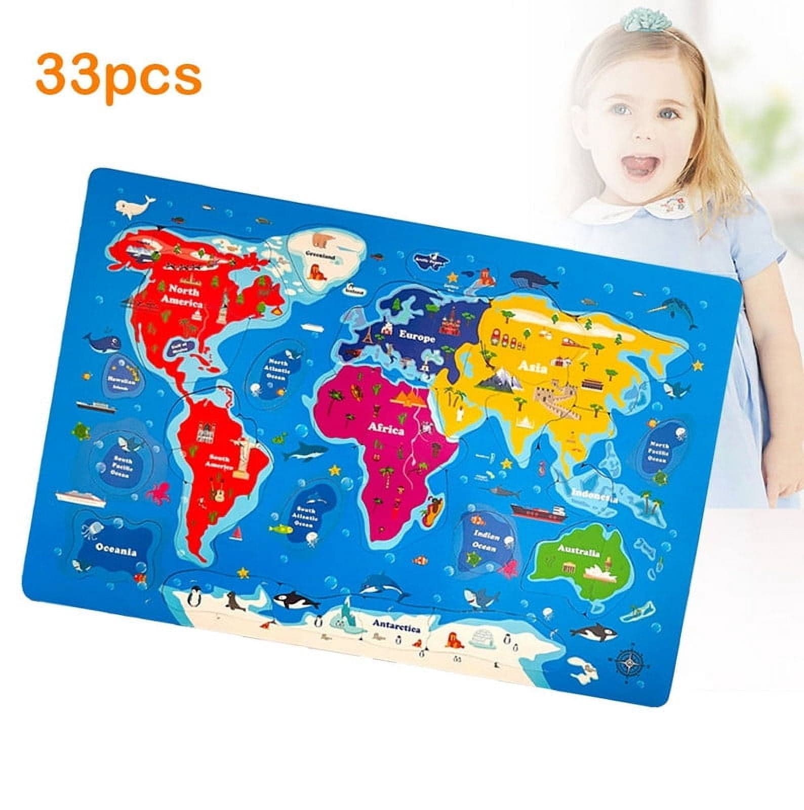 Jumbo Floor Puzzle for Kids,World Map Puzzle Jigsaw Geography Puzzles ...