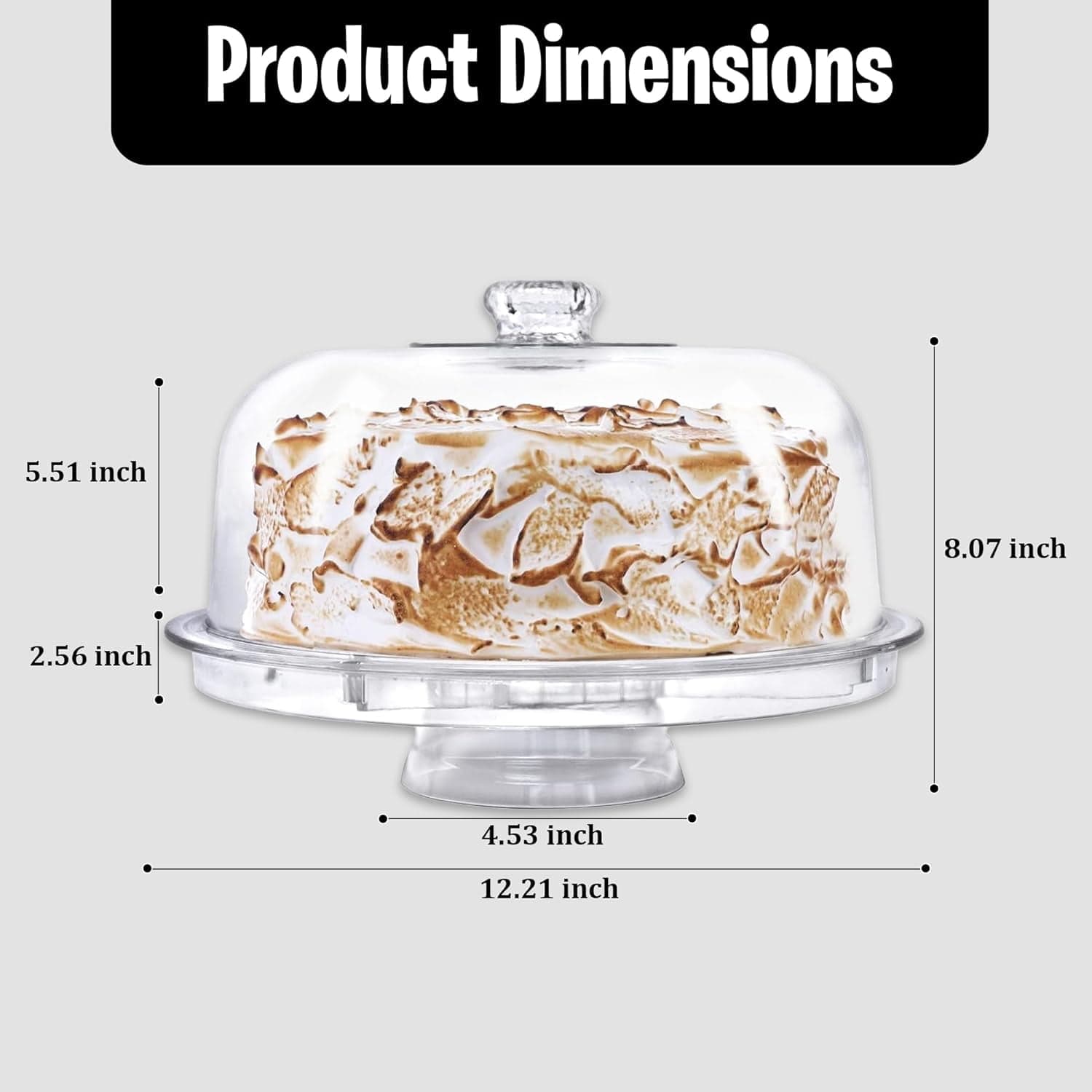 Lillian Tablesettings Cake Stand with Dome Cover, 6-in-1 Multi-Purpose ...
