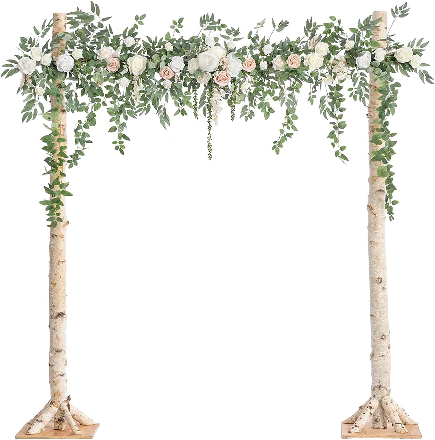 Ling's Moment Backdrop Floral Garland Artificial Wedding Arch Flowers ...