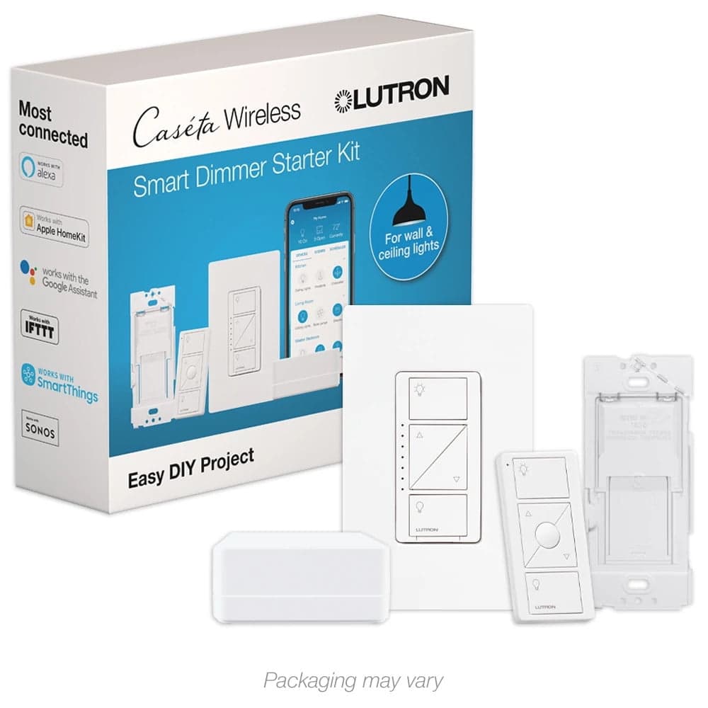 Lutron Caseta Smart Lighting Dimmer Switch Starter Kit with Smart ...