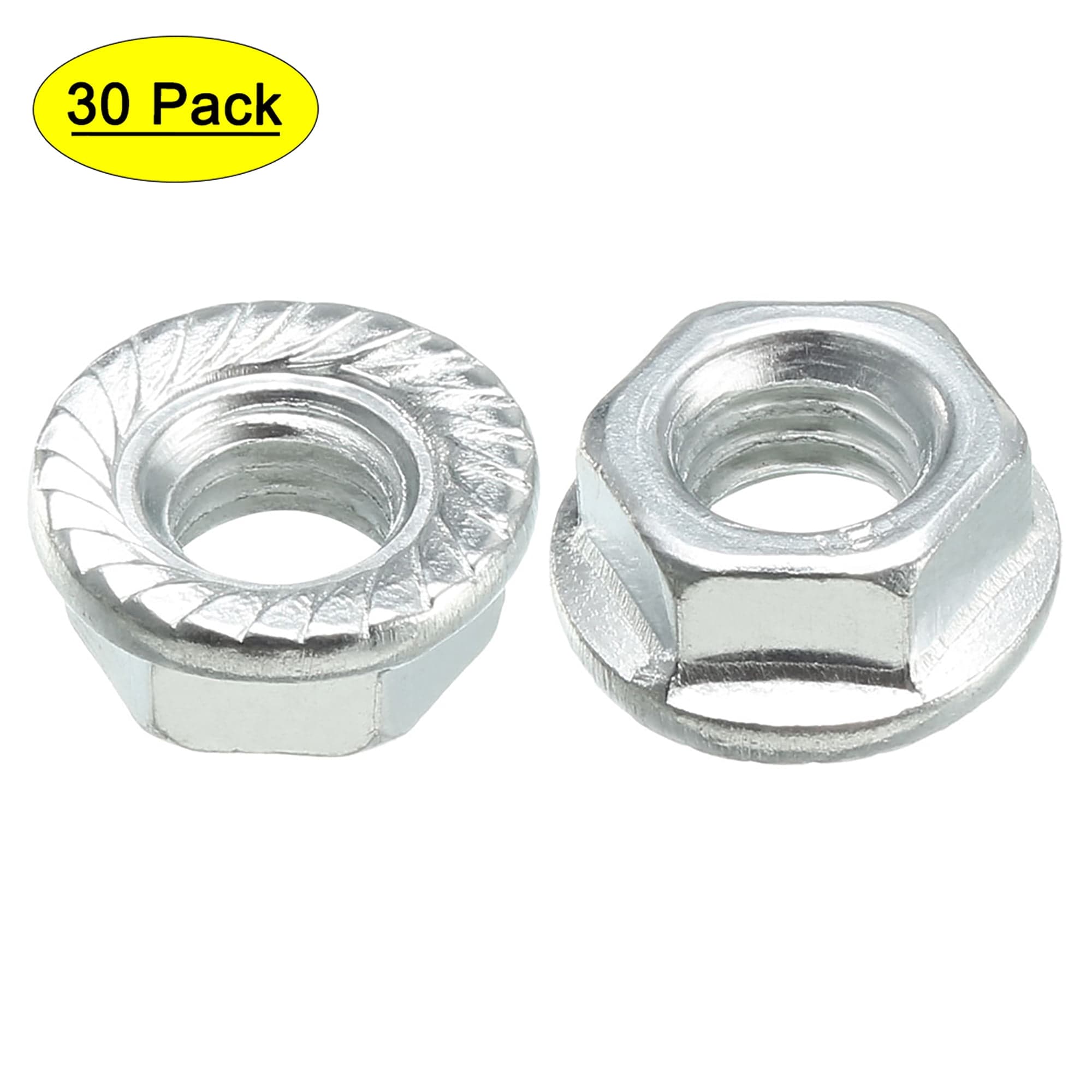 M8 Serrated Flange Hex Lock Nuts Carbon Steel 30 Pcs - Walmart.com