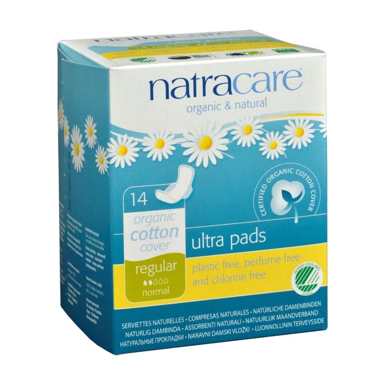 Natracare Natural Ultra Pads w/wings Regular w/organic cotton Cover ...
