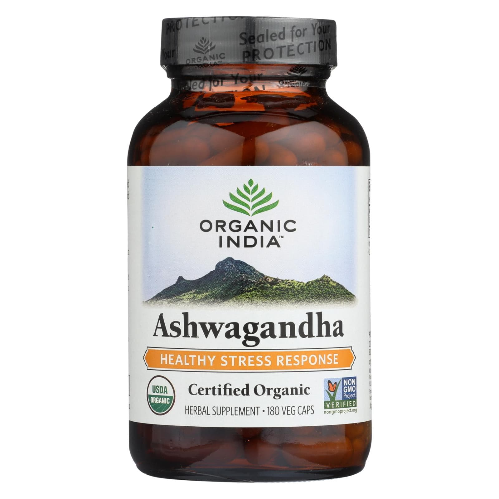 Organic India Ashwagandha Capsules - Bottle - 180 Vege Capsules ...
