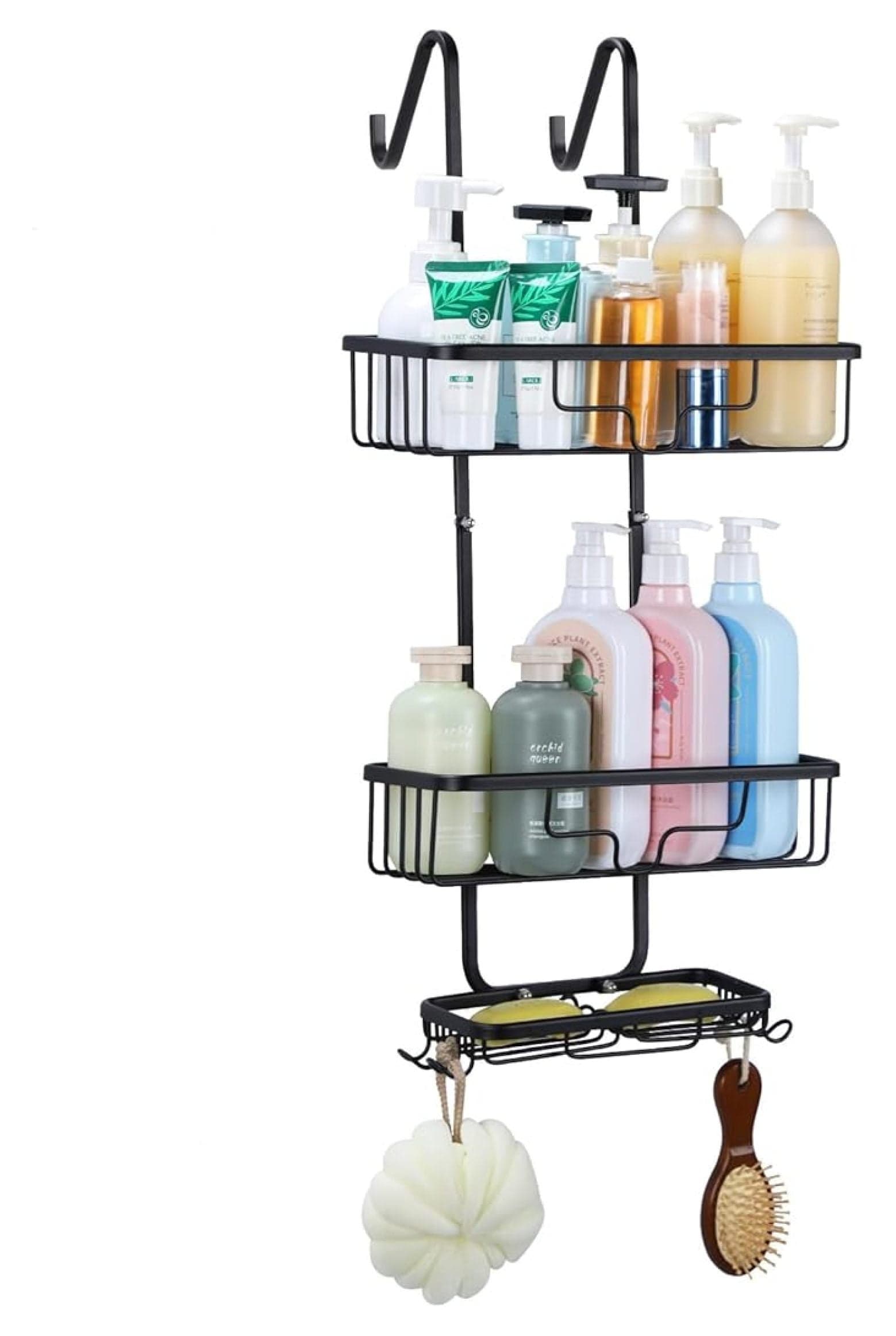 Over The Door Shower Caddy, Aluminum Bathroom Organizer - 2 Basket ...