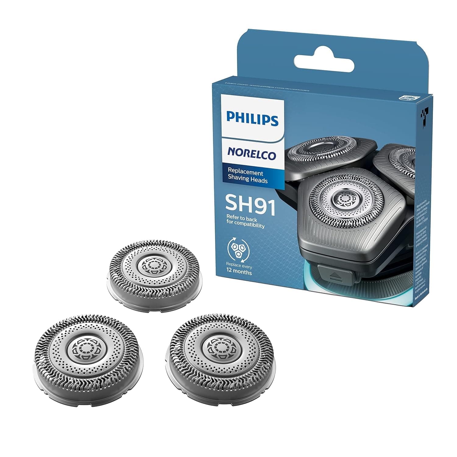 Philips Norelco SH91/50 Replacement Shaving Heads, Dual SteelPrecision ...