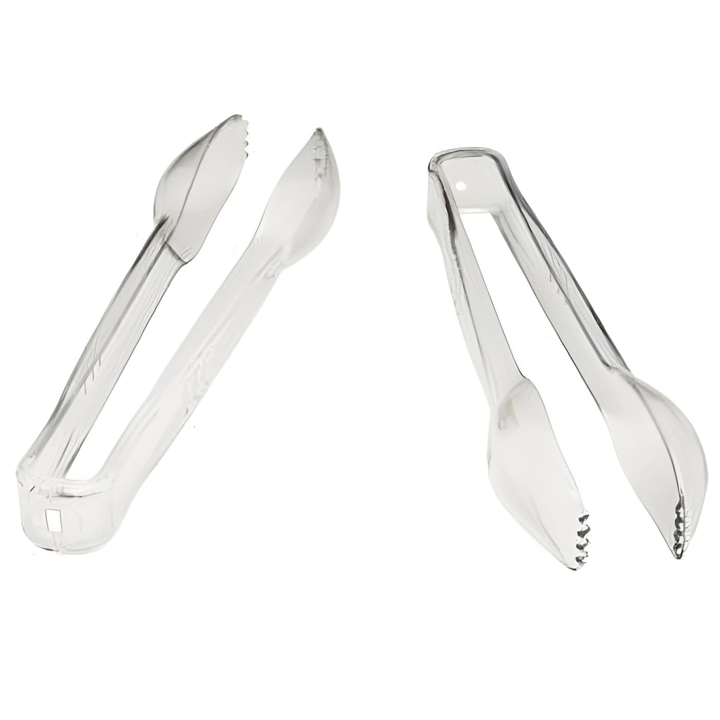"Set of 8 - 6 1/2"" Clear Disposable Plastic Serving Food Tongs for ...